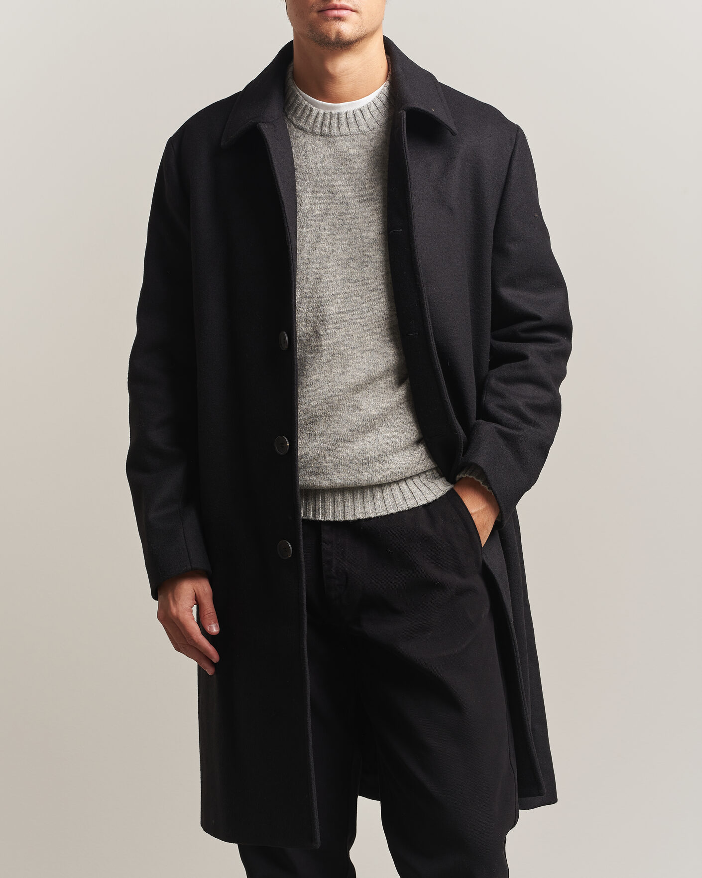 Herre | Jakker | A Day's March | Shamrock Wool Car Coat Black