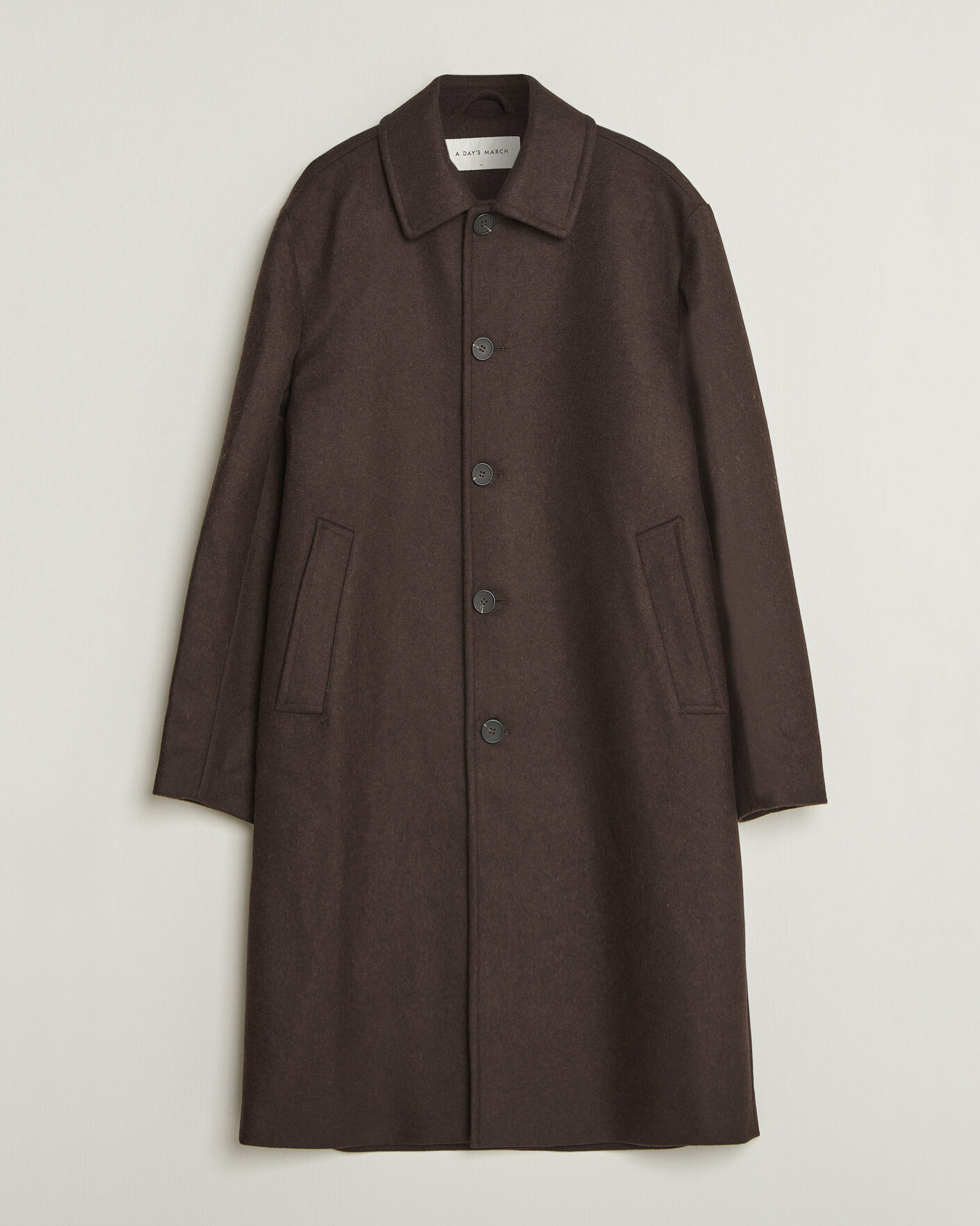 Herre | Jakker | A Day's March | Shamrock Wool Car Coat Dark Brown