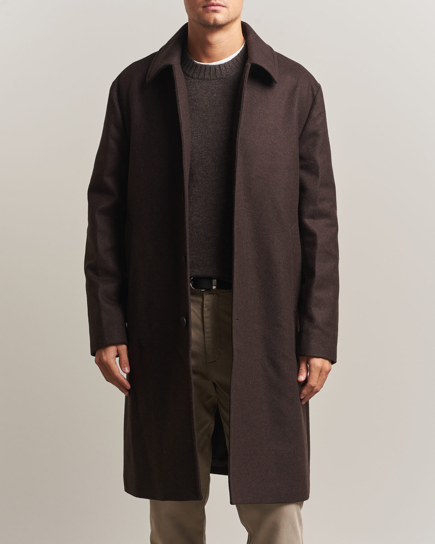 Herre | Jakker | A Day's March | Shamrock Wool Car Coat Dark Brown
