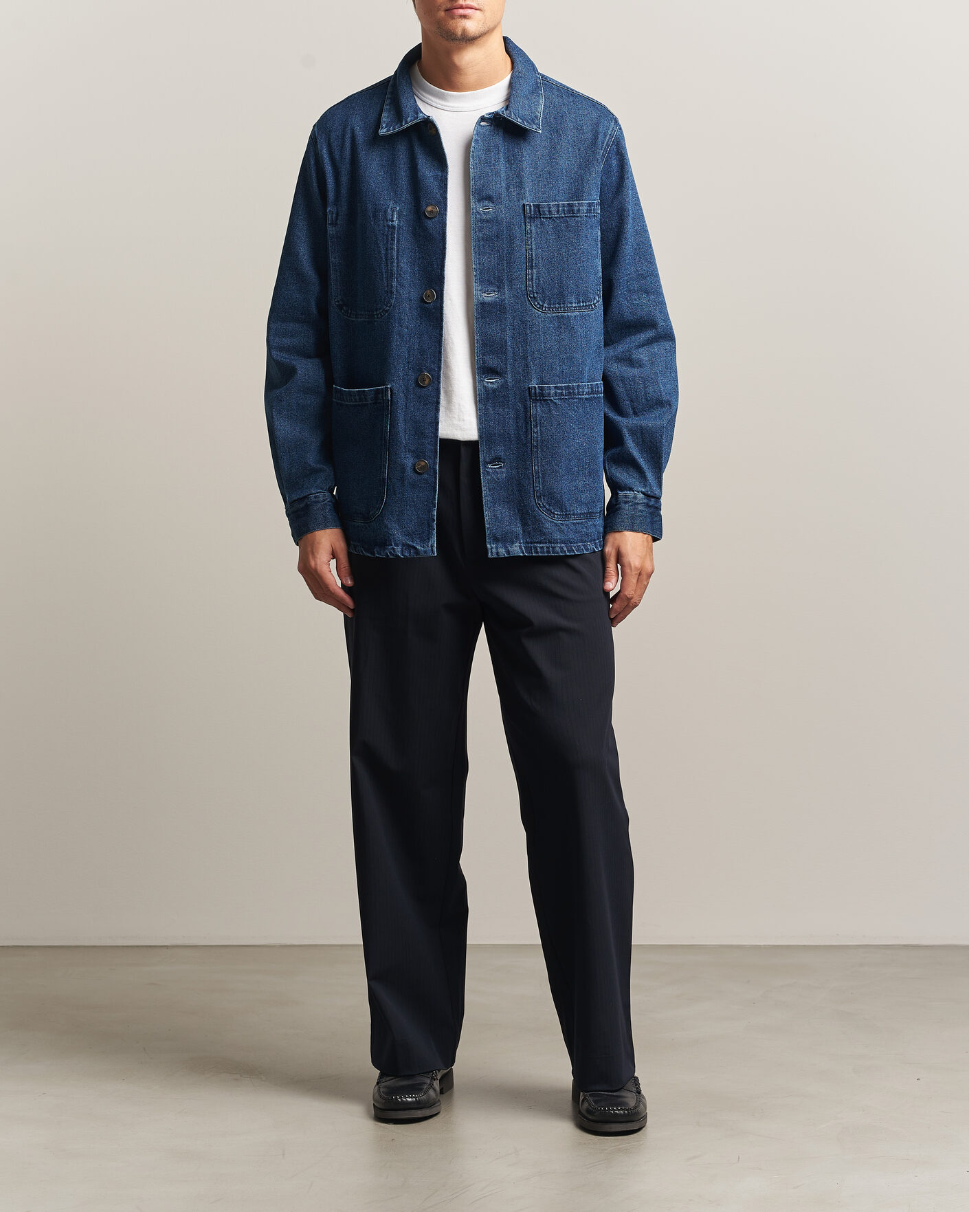 Herre | Skjorter | A Day's March | Algot Denim Overshirt Dark Blue Wash