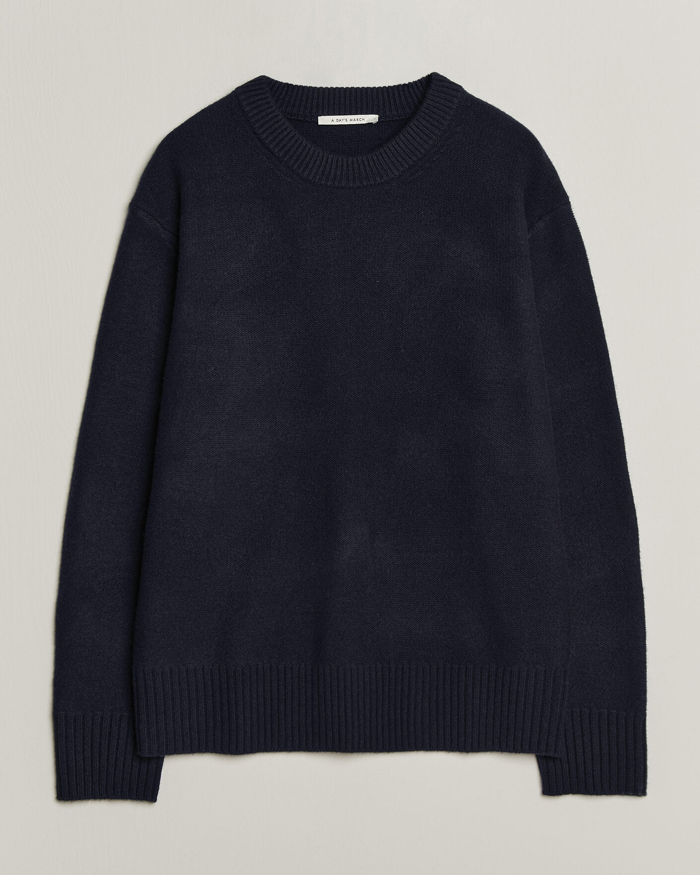 Herre | Trøjer | A Day's March | Tietar Boiled Merino Sweater Navy