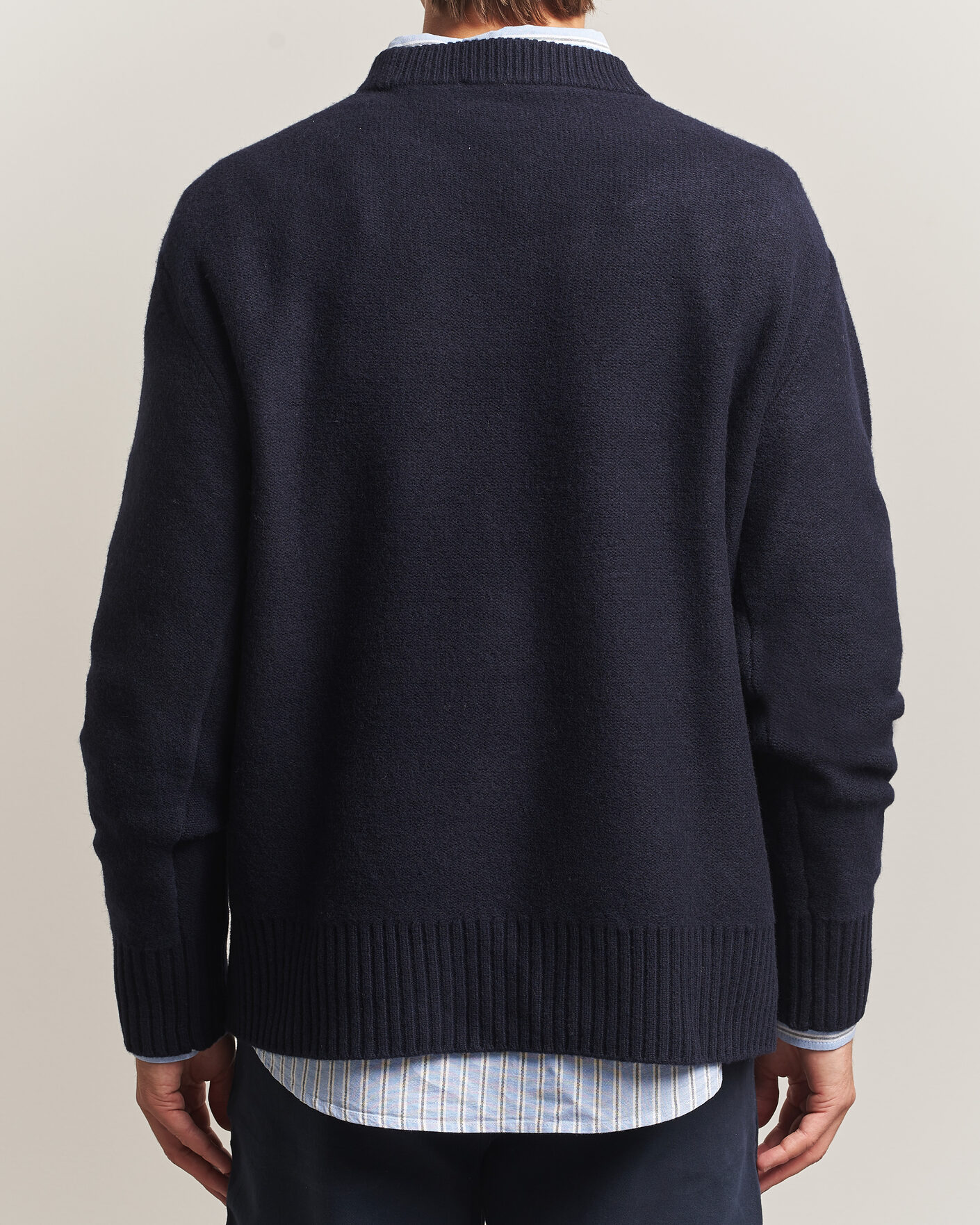 Herre | Trøjer | A Day's March | Tietar Boiled Merino Sweater Navy