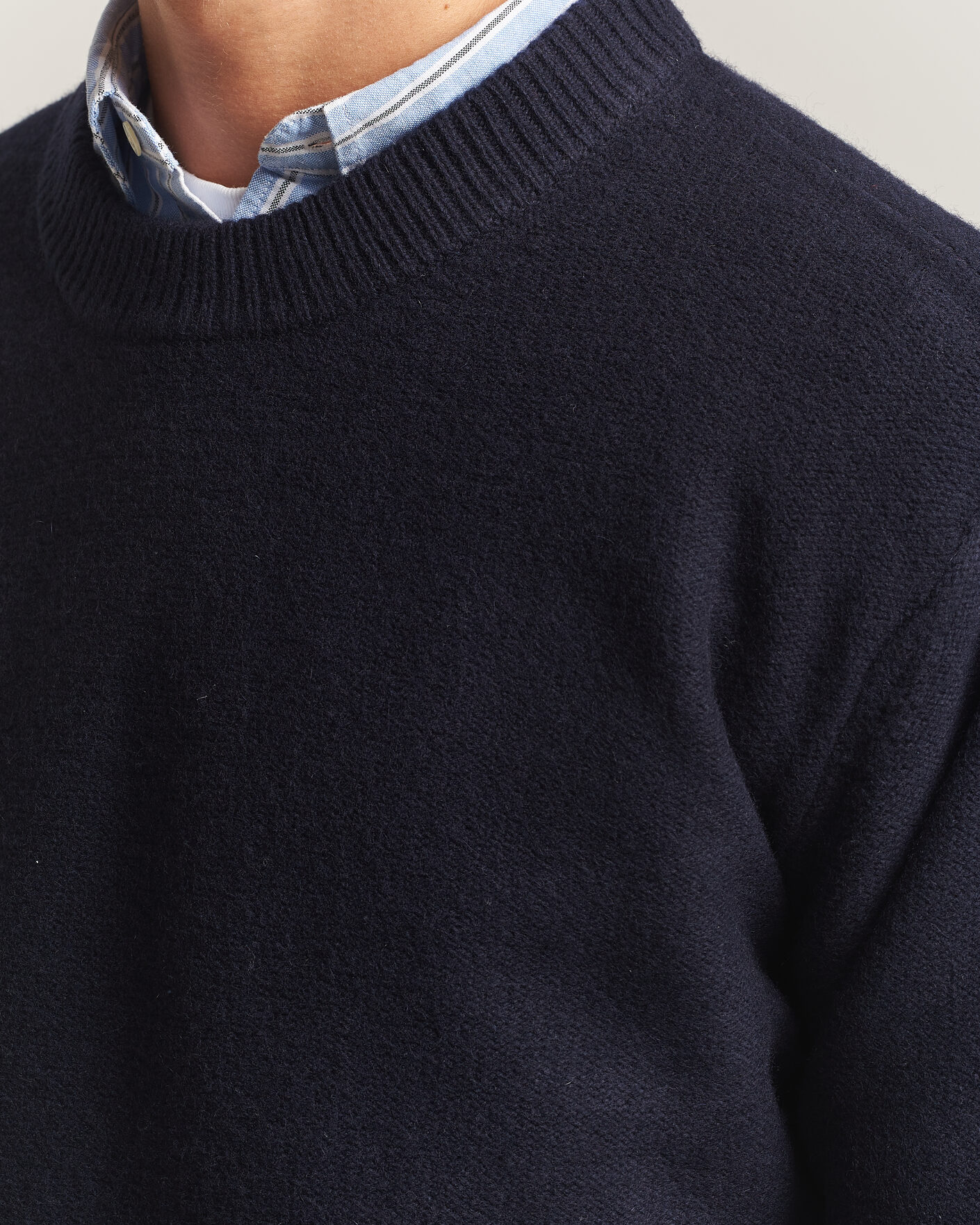 Herre | Trøjer | A Day's March | Tietar Boiled Merino Sweater Navy