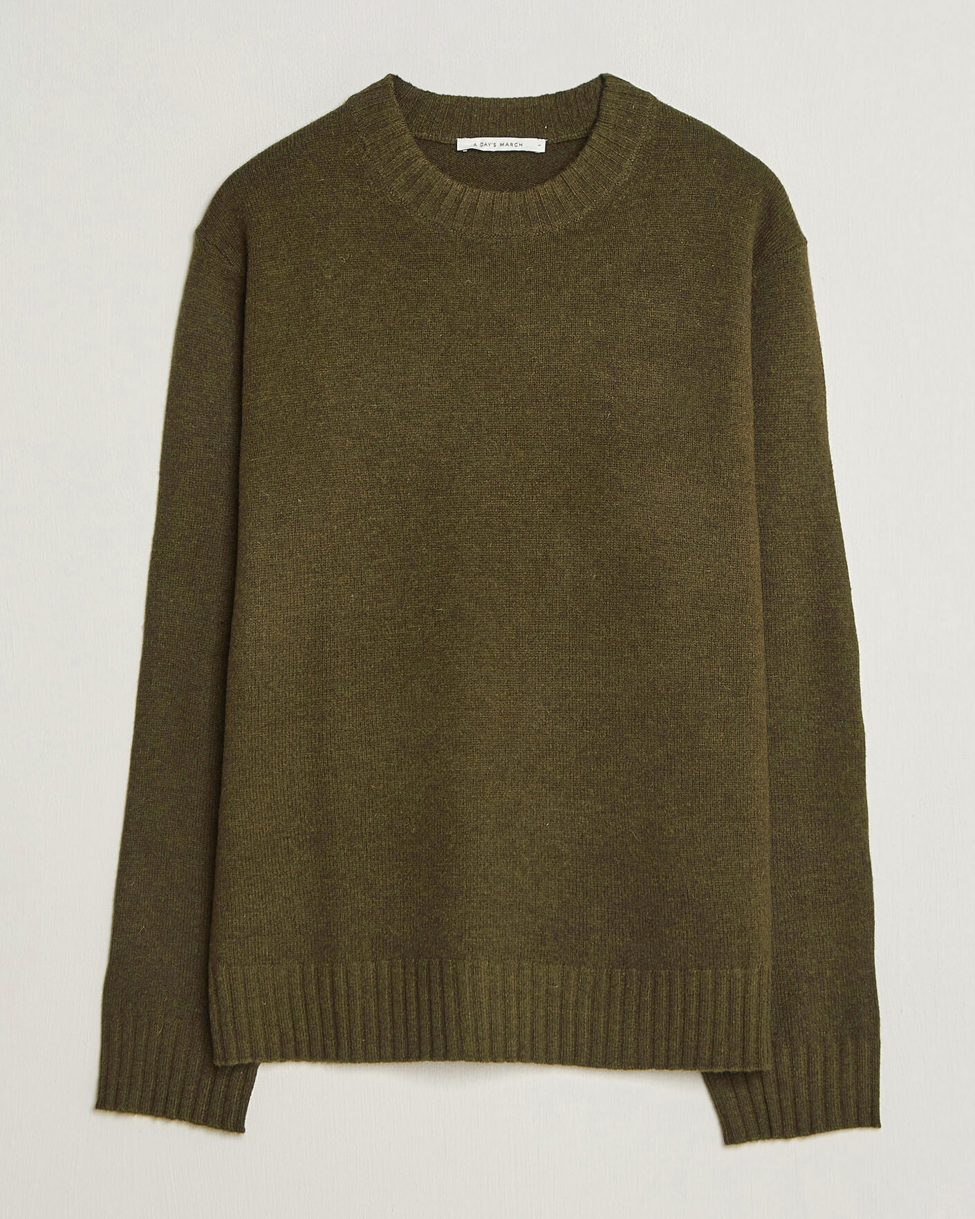 Herre | Trøjer | A Day's March | Marlow Lambswool Sweater Forest Green