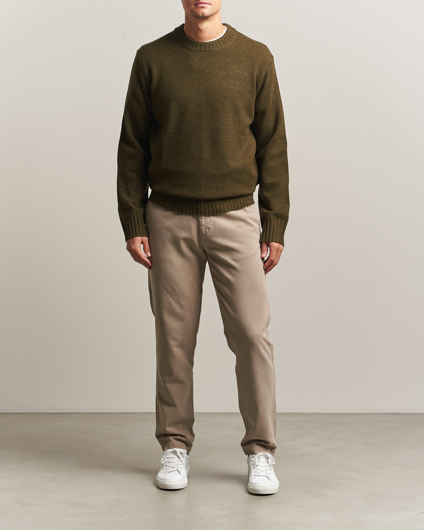Herre | Trøjer | A Day's March | Marlow Lambswool Sweater Forest Green