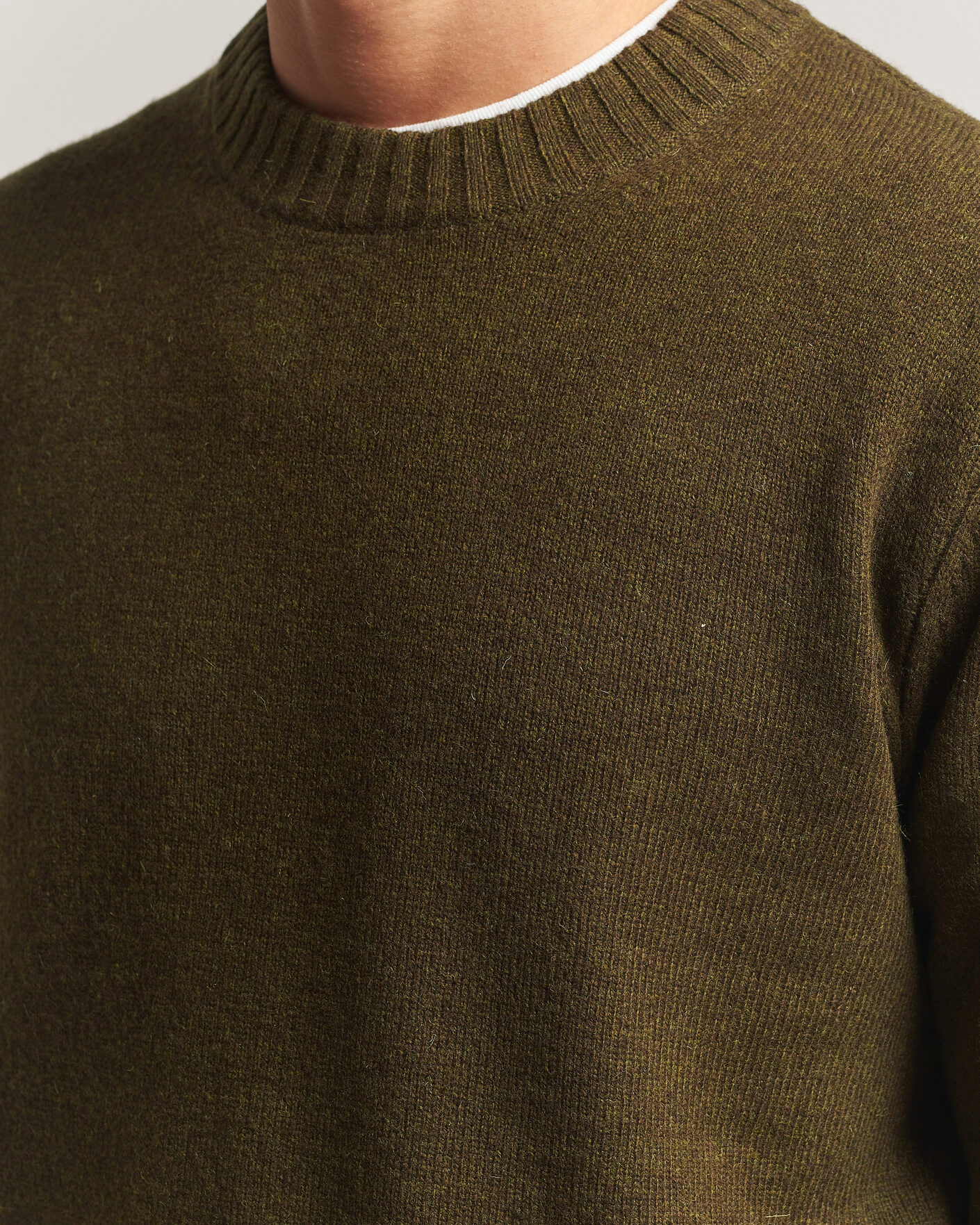 Herre | Trøjer | A Day's March | Marlow Lambswool Sweater Forest Green