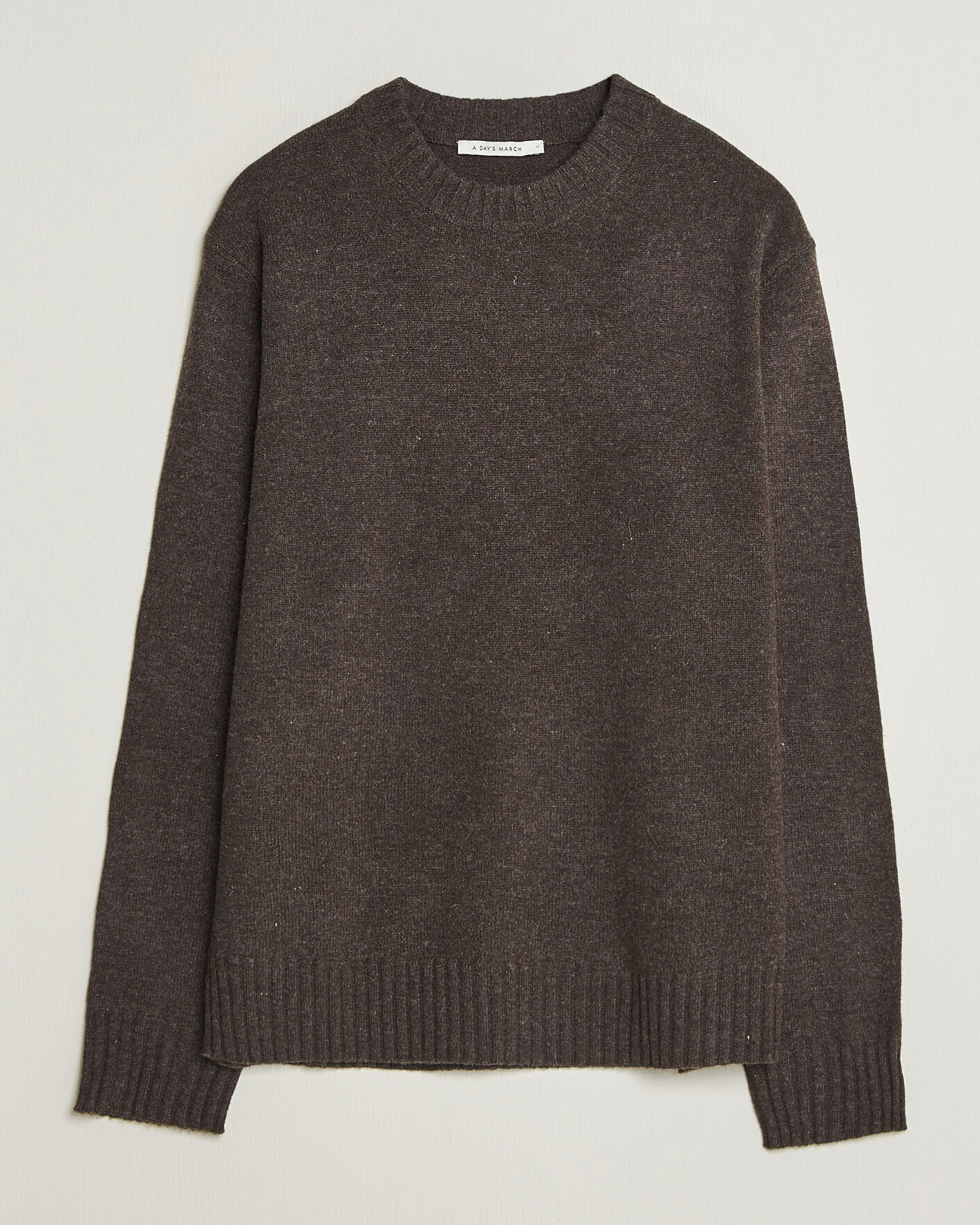 Herre | Trøjer | A Day's March | Marlow Lambswool Sweater Dark Brown