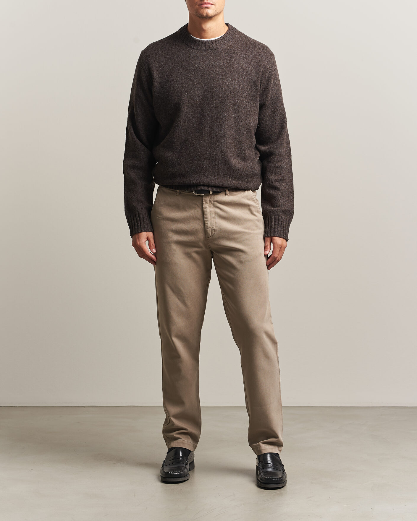 Herre | Trøjer | A Day's March | Marlow Lambswool Sweater Dark Brown
