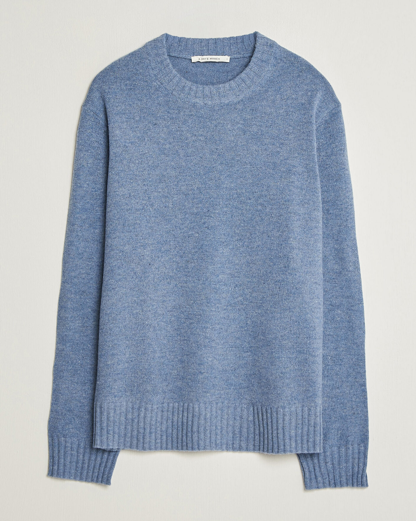 Herre | Trøjer | A Day's March | Marlow Lambswool Sweater Misty Blue