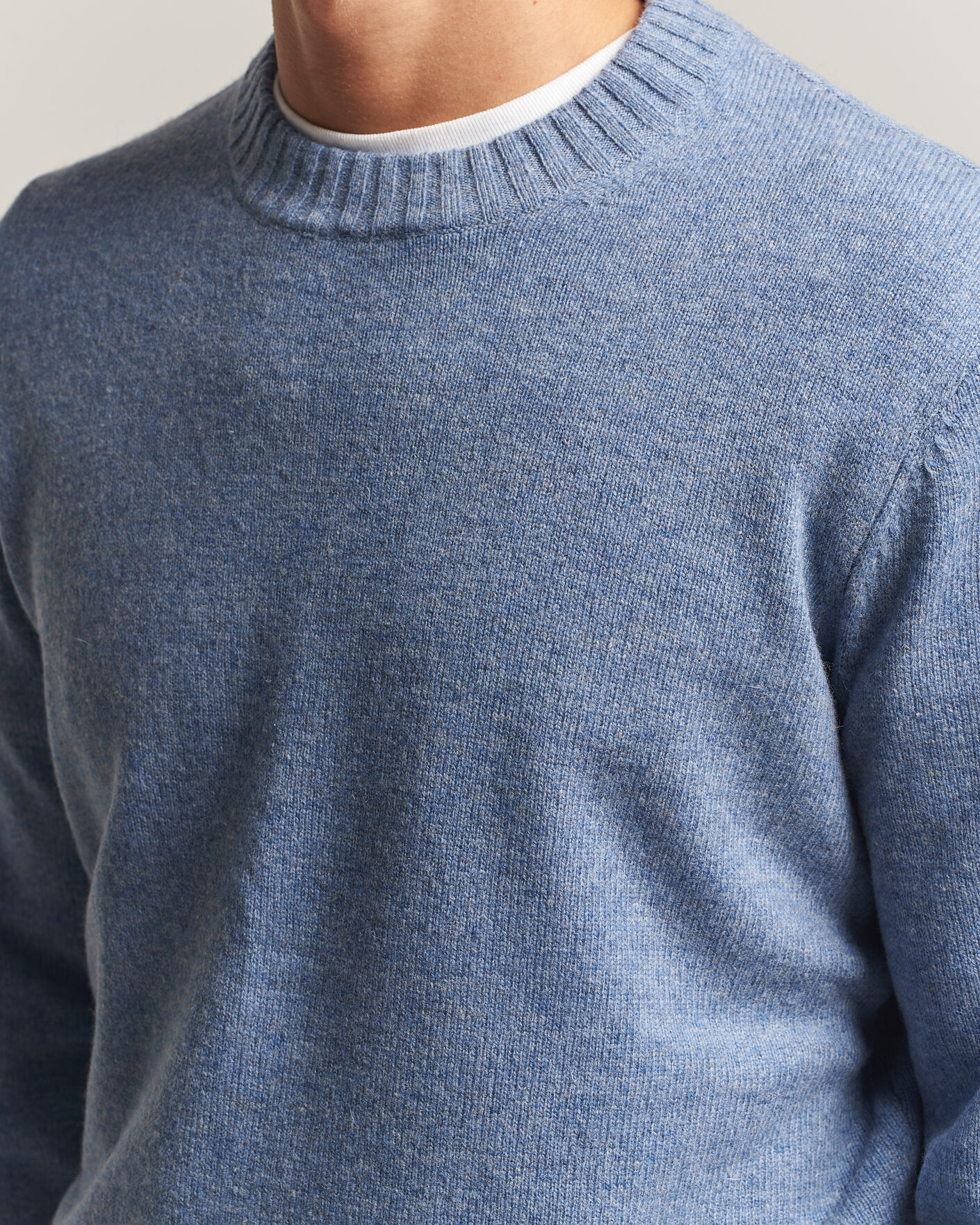 Herre | Trøjer | A Day's March | Marlow Lambswool Sweater Misty Blue