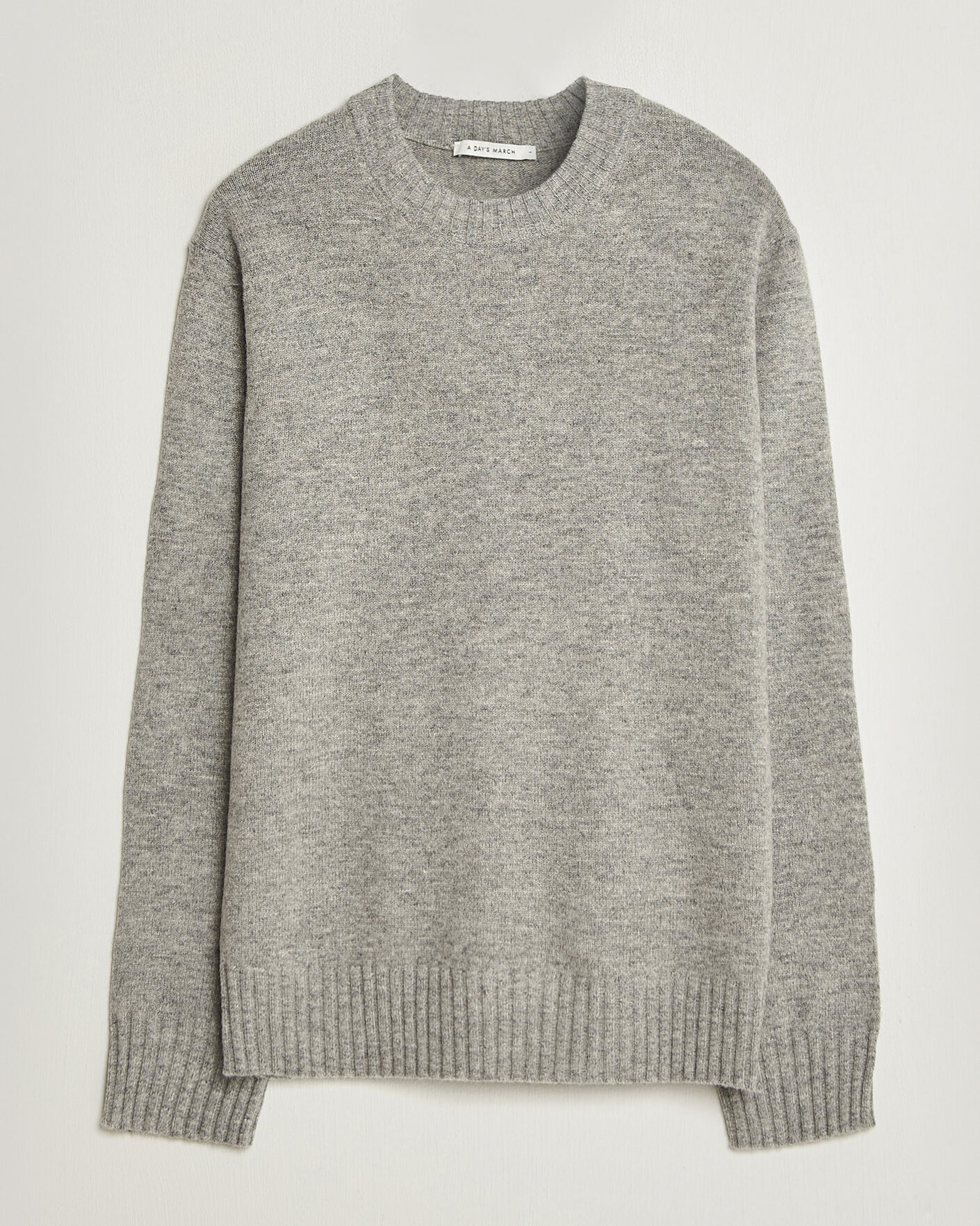 Herre | Trøjer | A Day's March | Marlow Lambswool Sweater Grey Melange