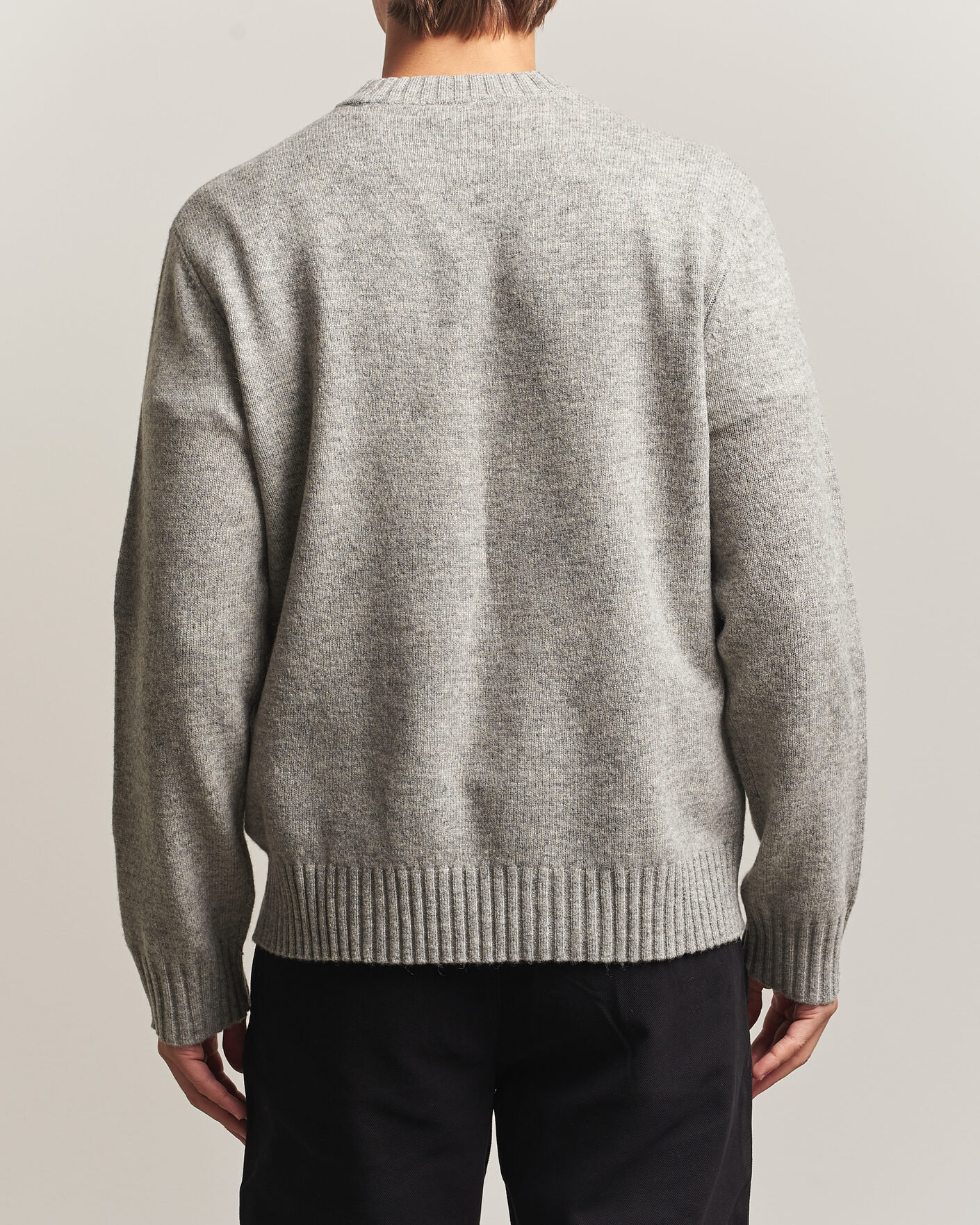 Herre | Trøjer | A Day's March | Marlow Lambswool Sweater Grey Melange