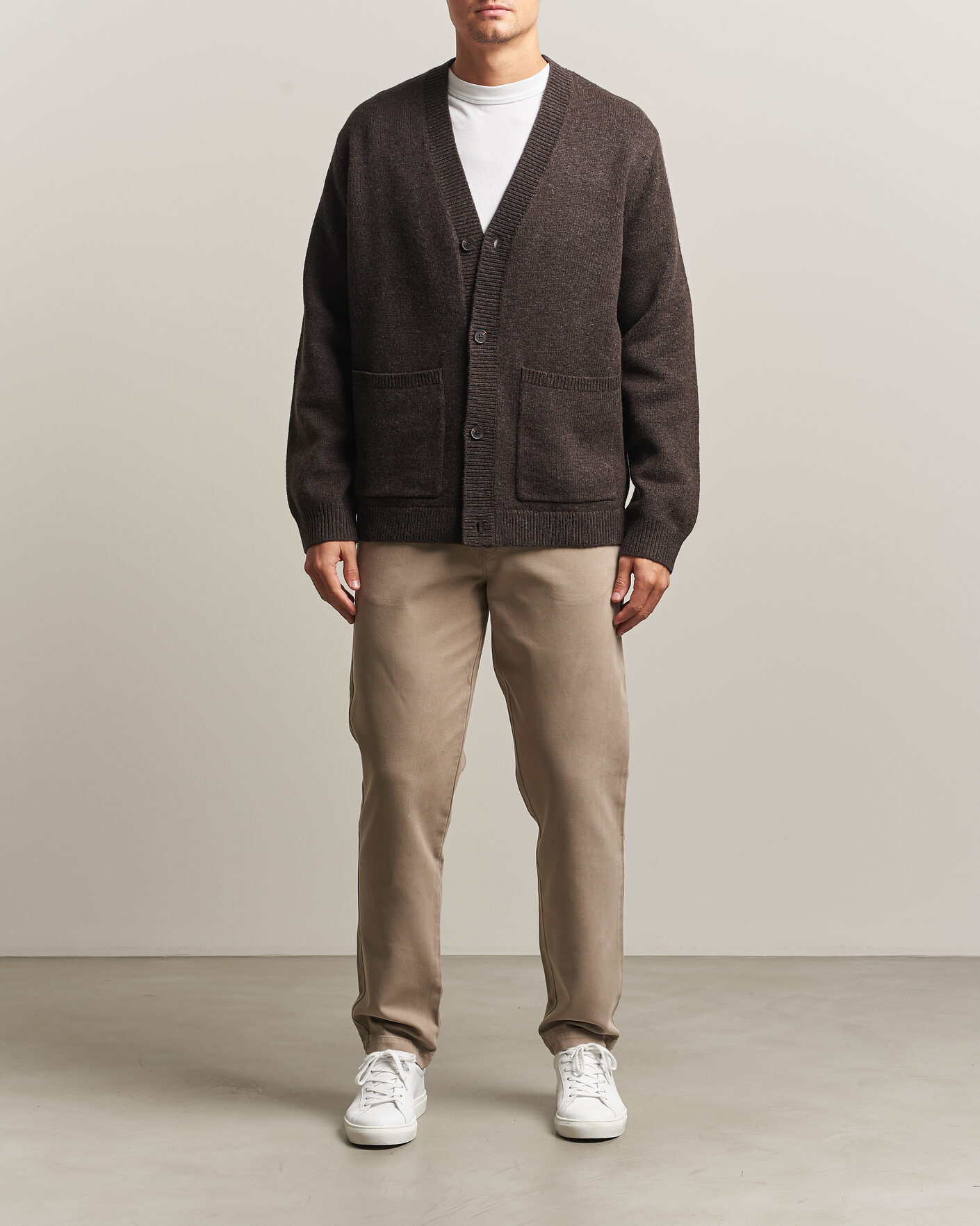 Herre | Trøjer | A Day's March | Jarrow Lambswool Cardigan Dark Brown