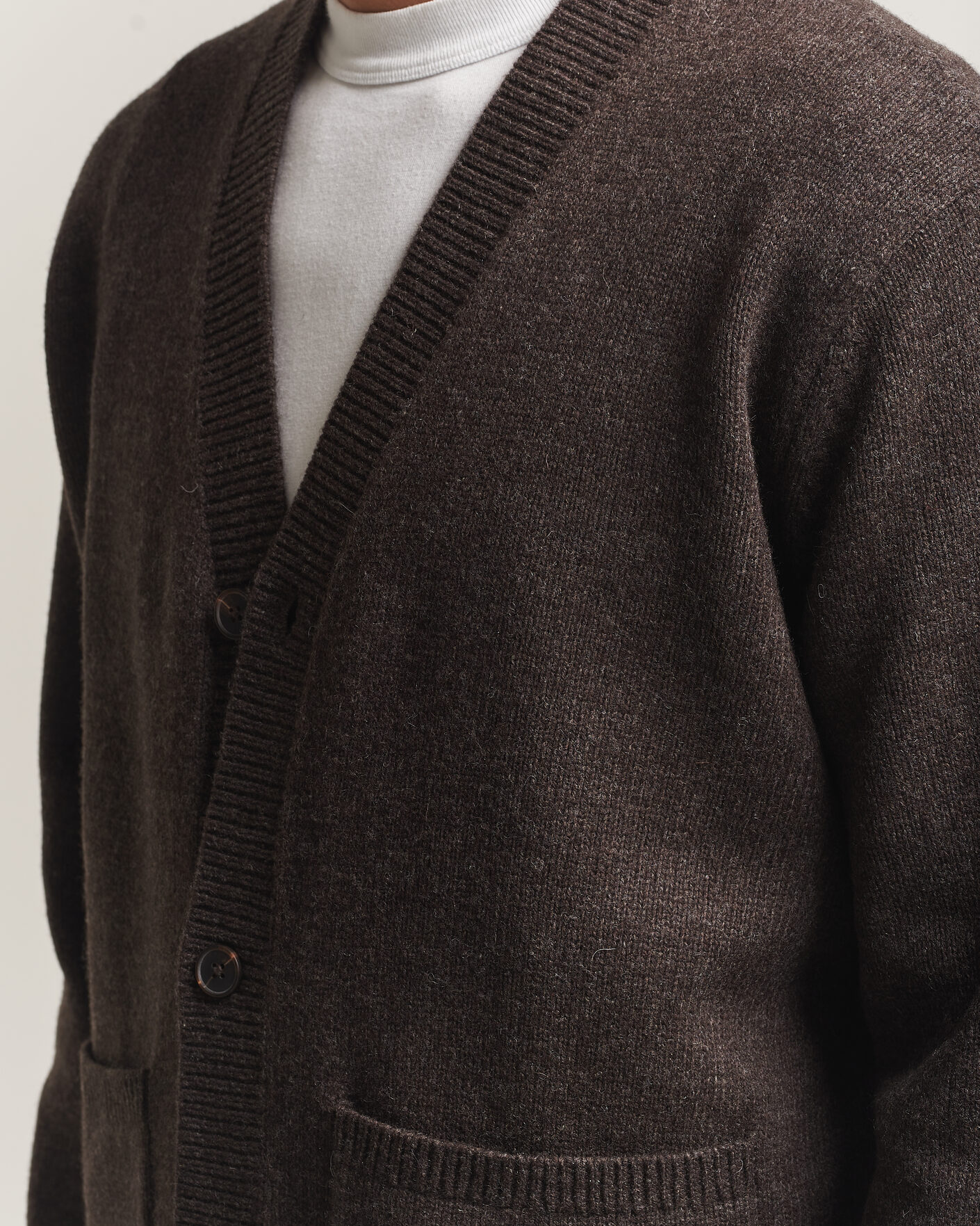 Herre | Trøjer | A Day's March | Jarrow Lambswool Cardigan Dark Brown