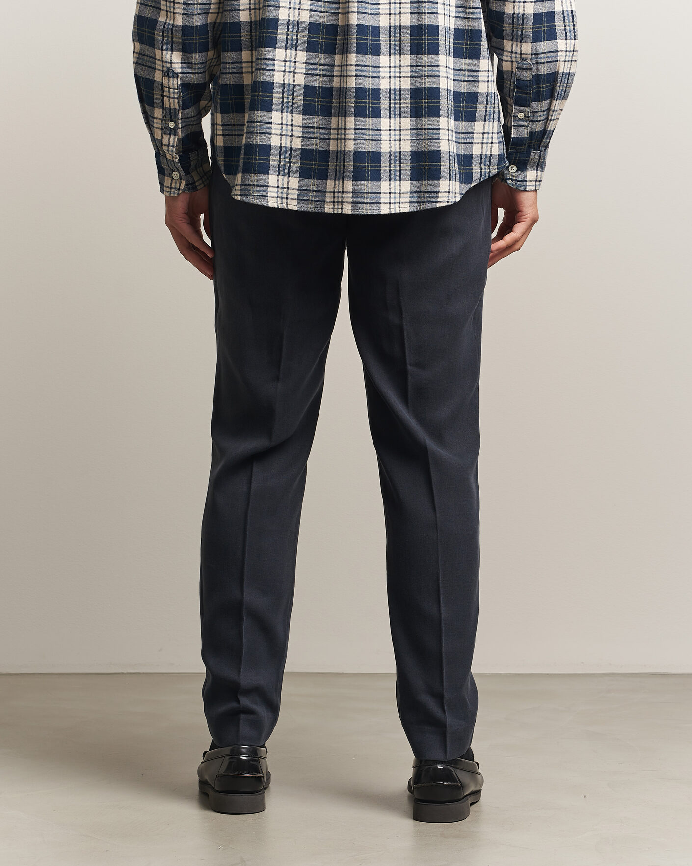Herre | Bukser | A Day's March | Smart Lyocell Trousers Navy