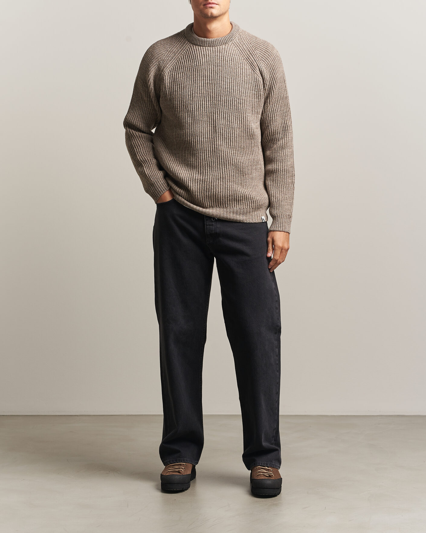 Herre | Trøjer | Peregrine | Ford Knitted Wool Jumper Light Brown