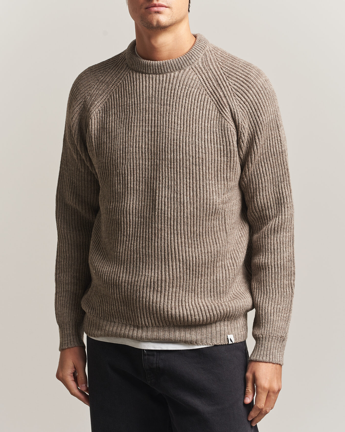 Herre | Trøjer | Peregrine | Ford Knitted Wool Jumper Light Brown