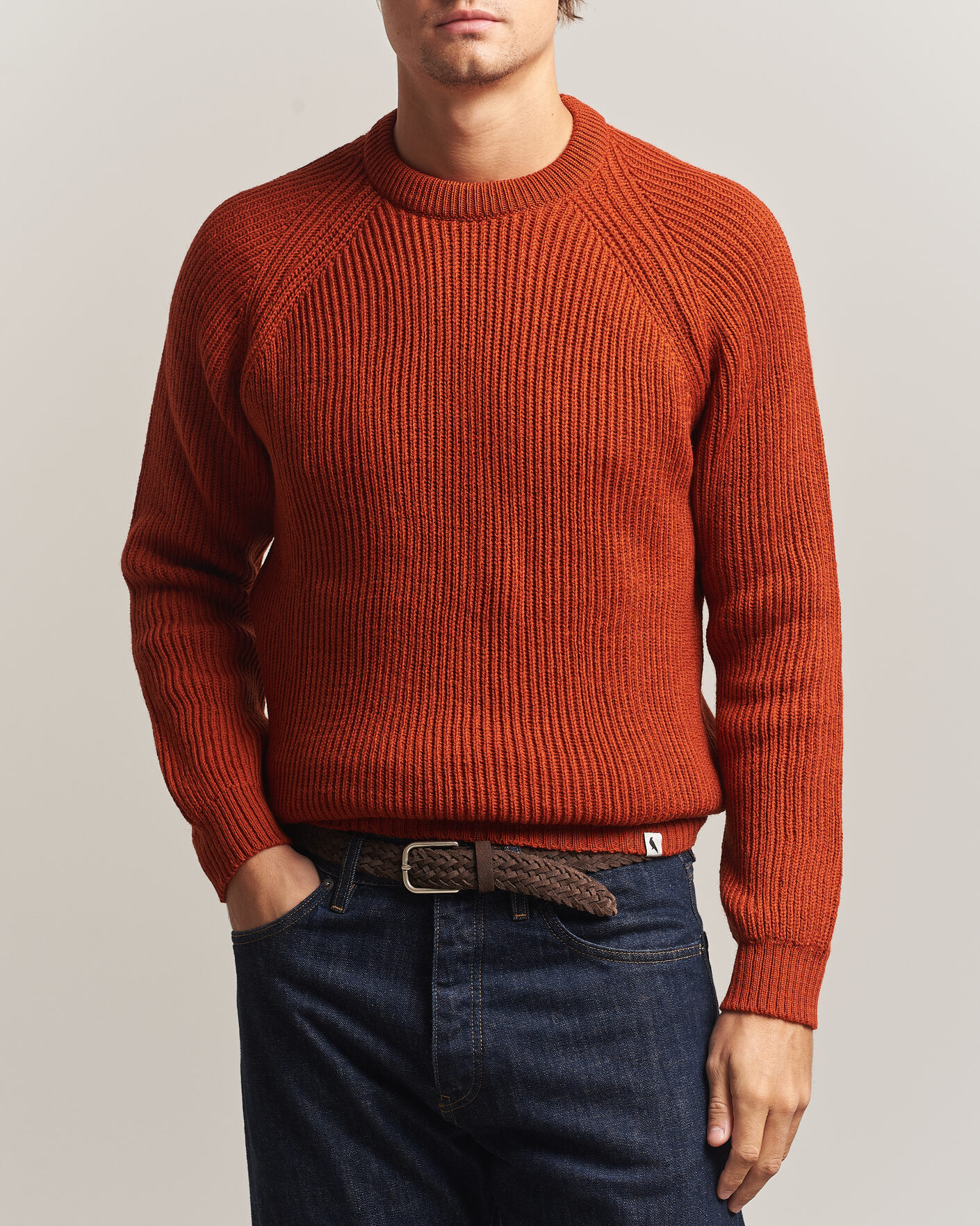 Herre | Trøjer | Peregrine | Ford Knitted Wool Jumper Orange