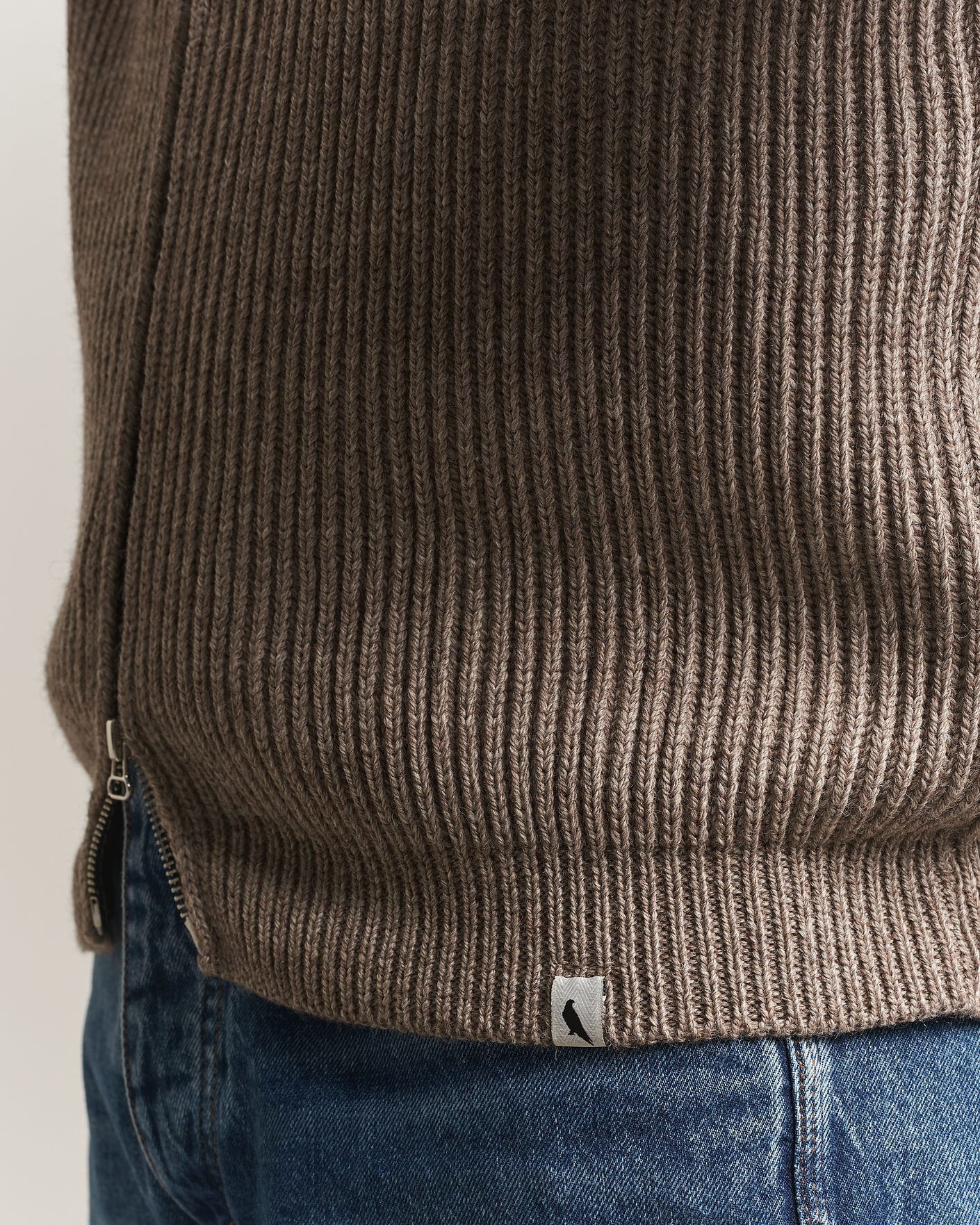 Herre | Trøjer | Peregrine | Fisherman Merino Zip Cardigan Light Brown