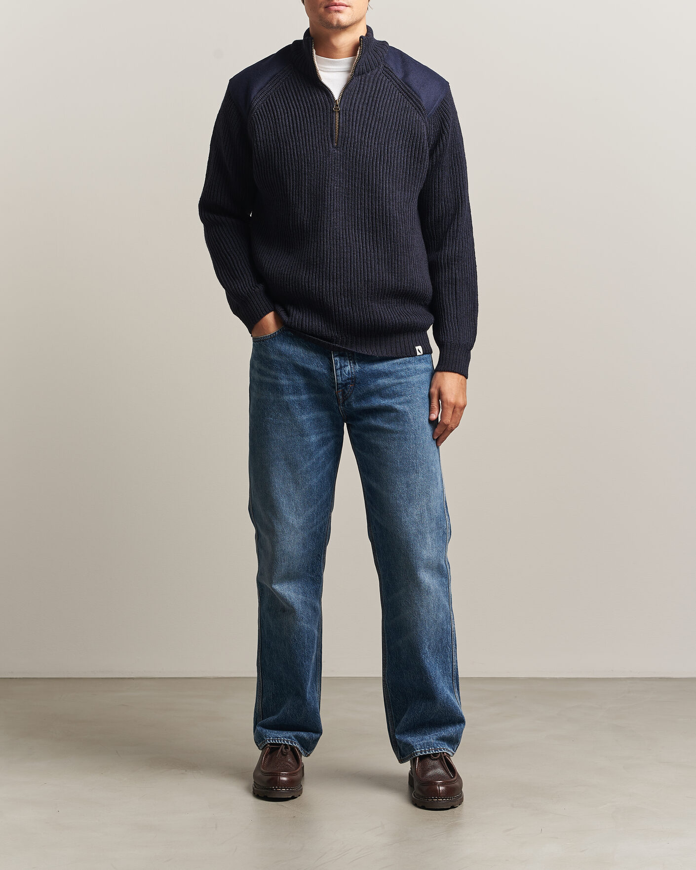 Herre | Trøjer | Peregrine | Foxton Quarter Zip Jumperr Navy
