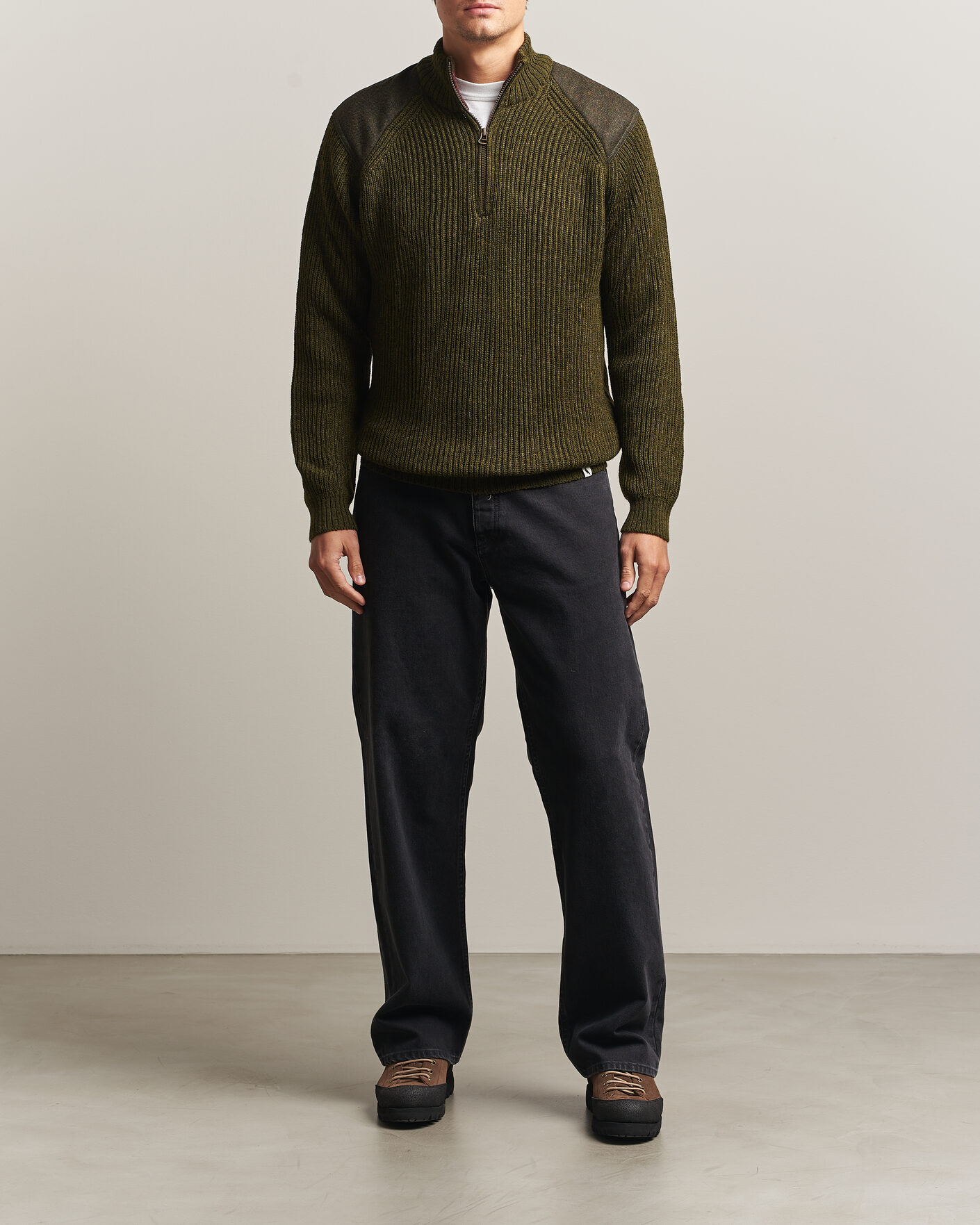 Herre | Trøjer | Peregrine | Foxton Quarter Zip Jumperr Olive