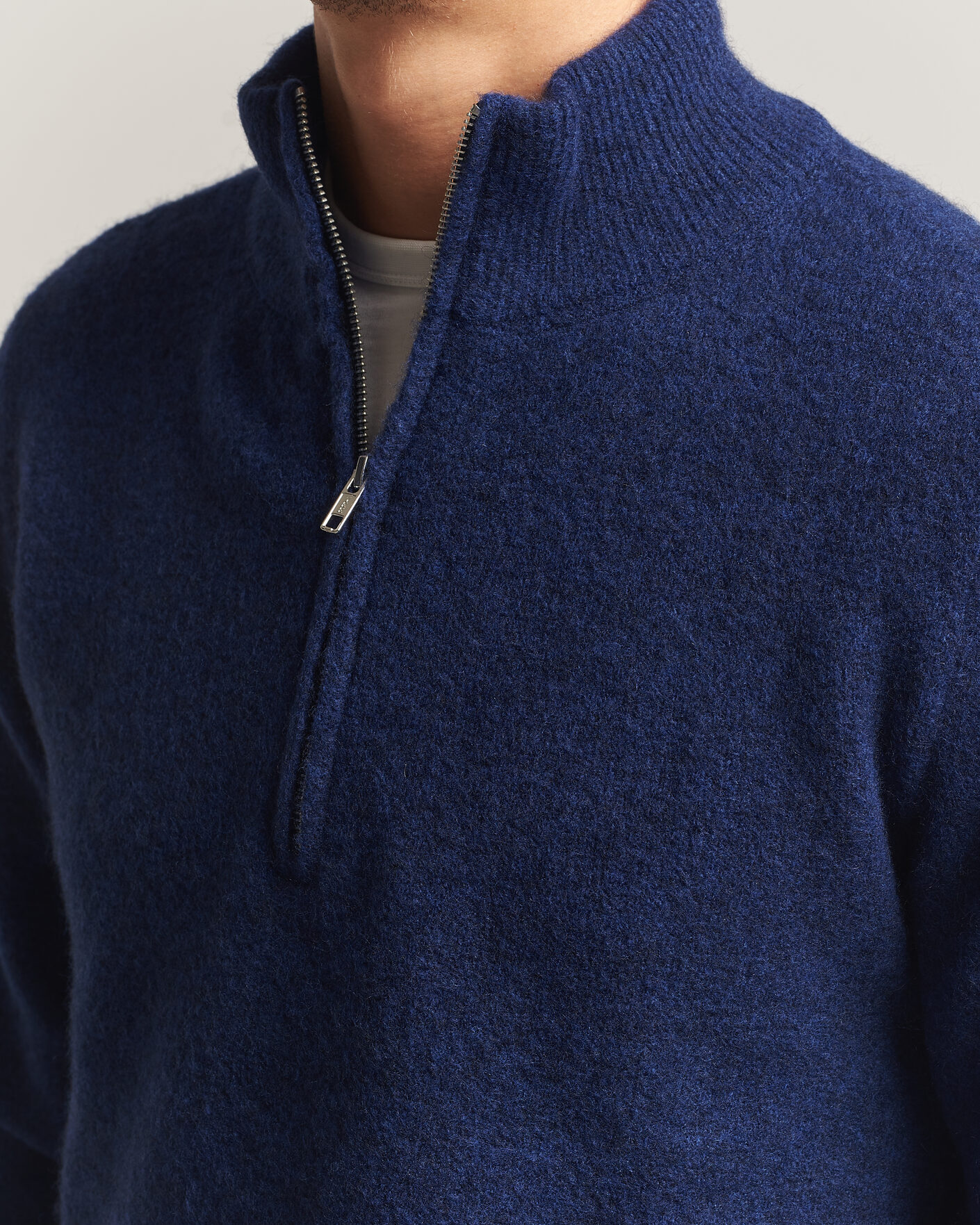 Herre | Trøjer | Filippa K | Andrew Yak Knitted Half Zip Deep Blue