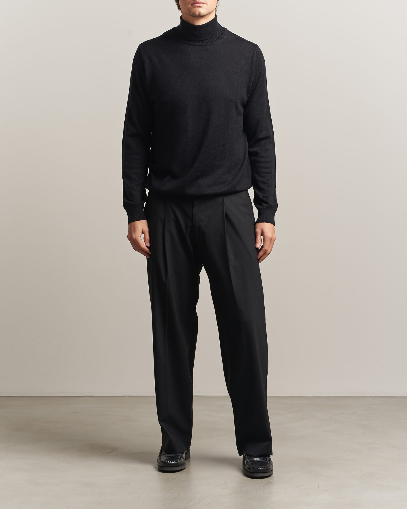 Herre | Trøjer | Filippa K | Merino Knitted Turtleneck Black