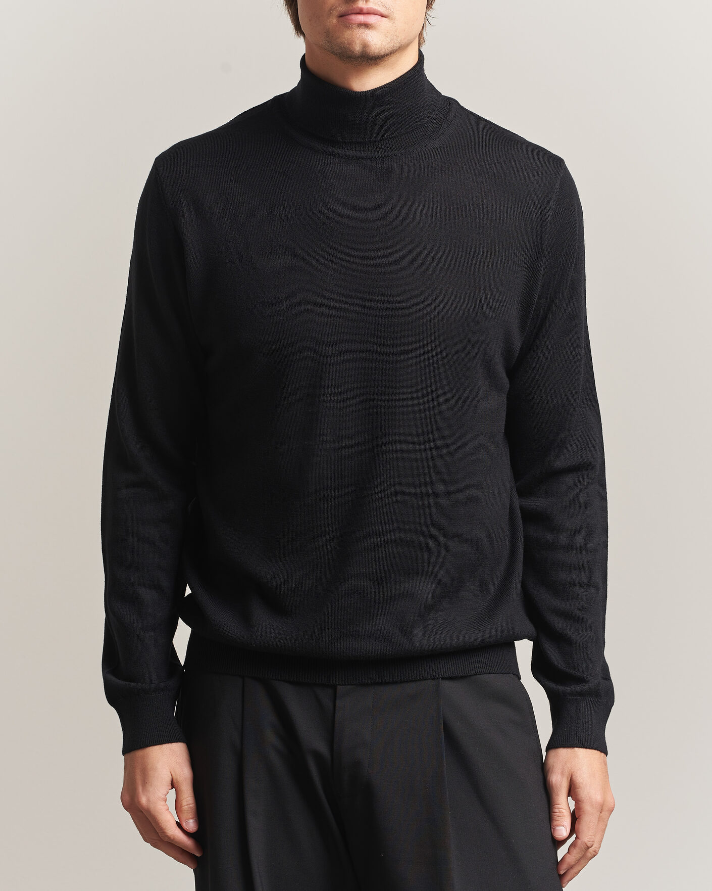 Herre | Trøjer | Filippa K | Merino Knitted Turtleneck Black