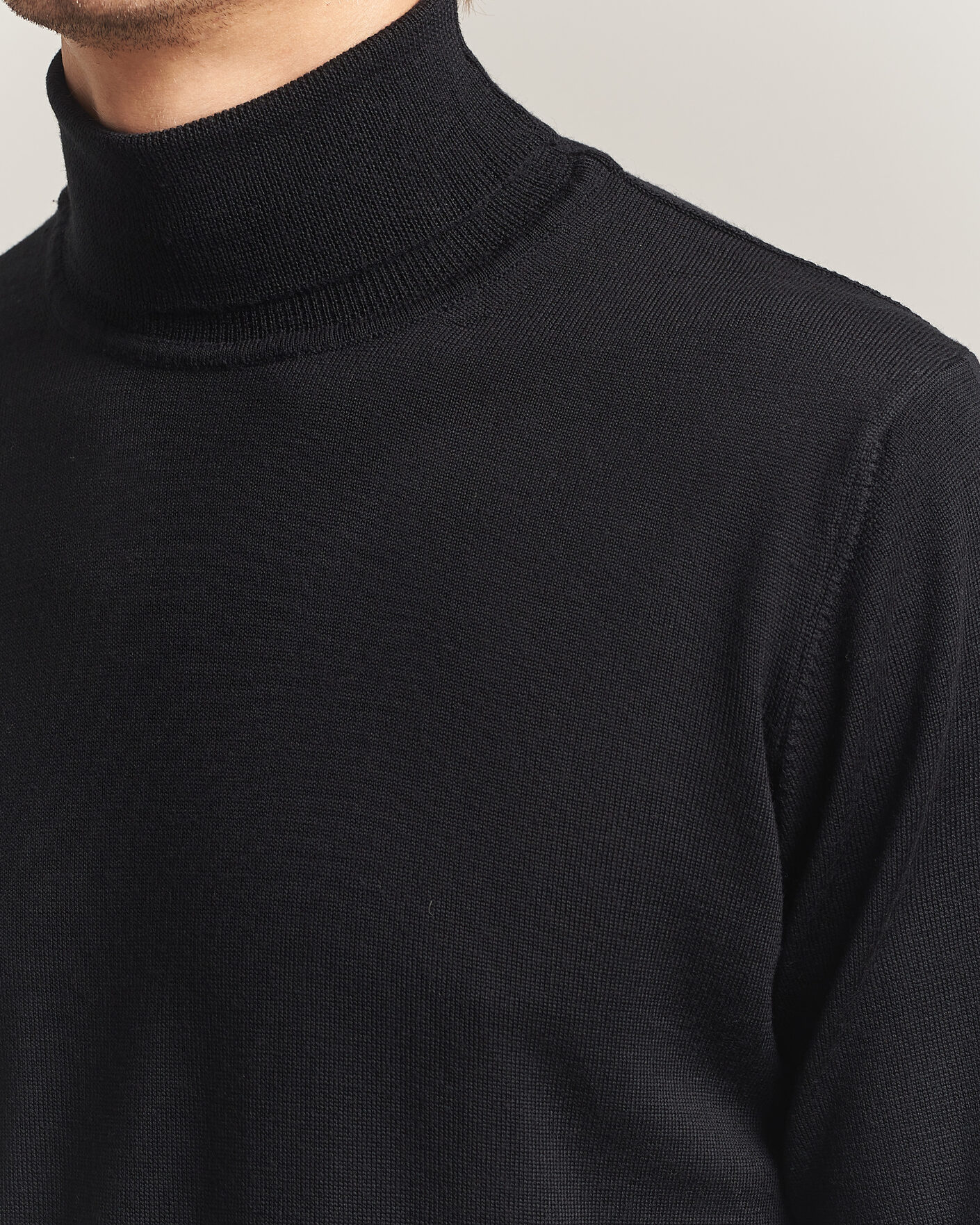 Herre | Trøjer | Filippa K | Merino Knitted Turtleneck Black