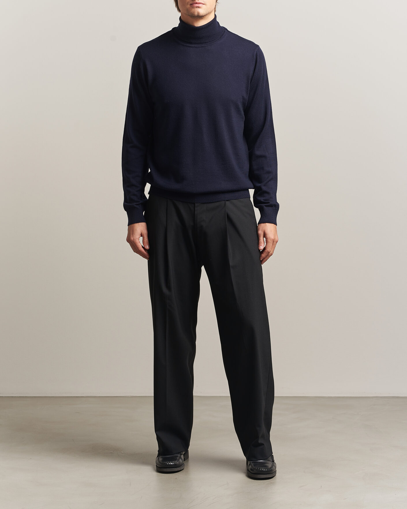 Herre | Trøjer | Filippa K | Merino Knitted Turtleneck Navy
