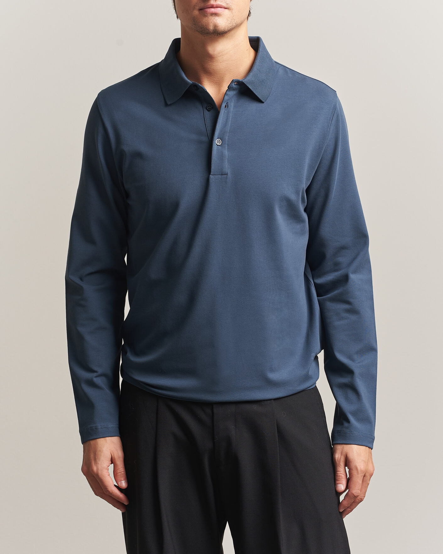 Herre | Polotrøjer | Filippa K | Luke Lycra Polo Shirt Stone Blue