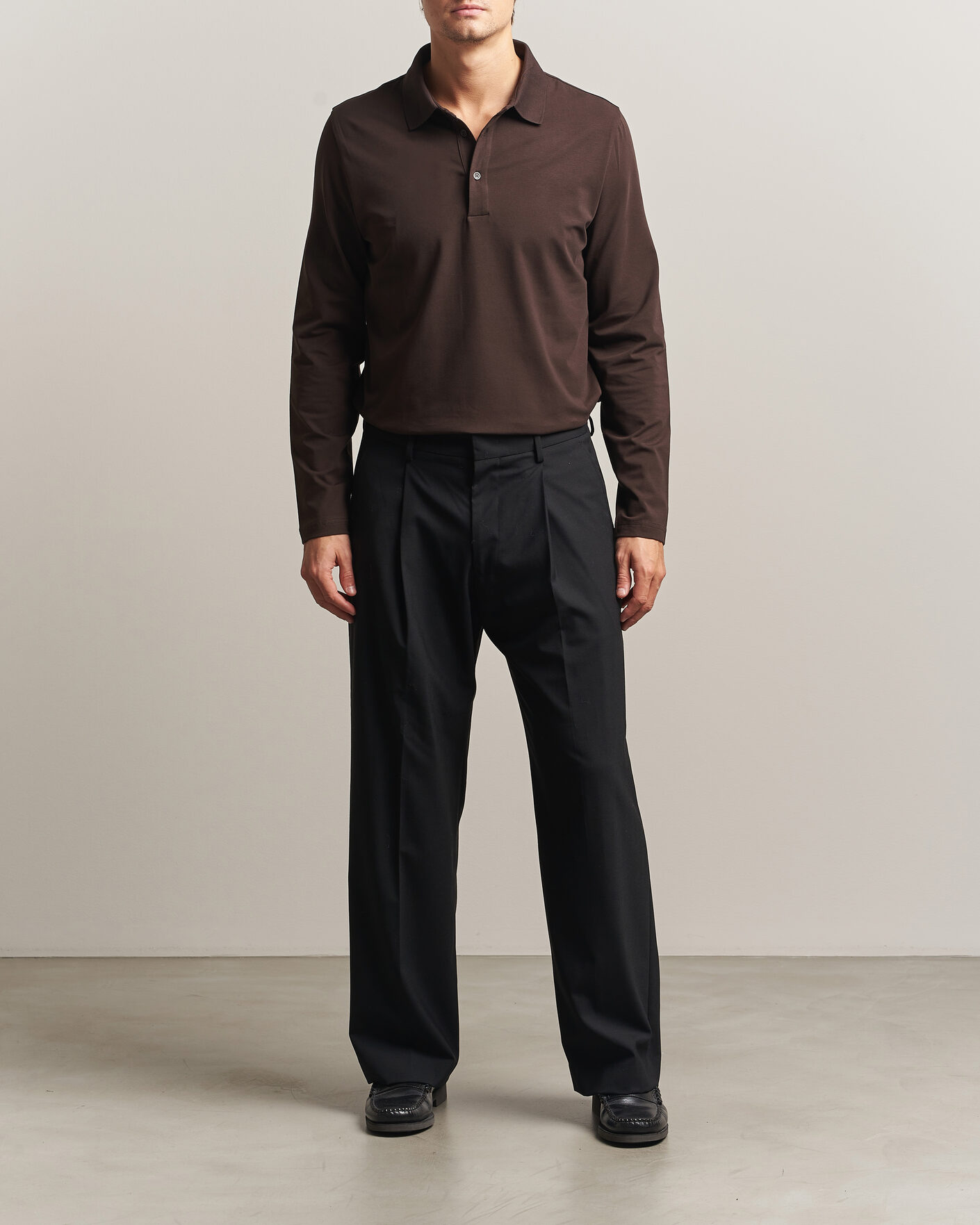 Herre | Polotrøjer | Filippa K | Luke Lycra Polo Shirt Dark Chocolate