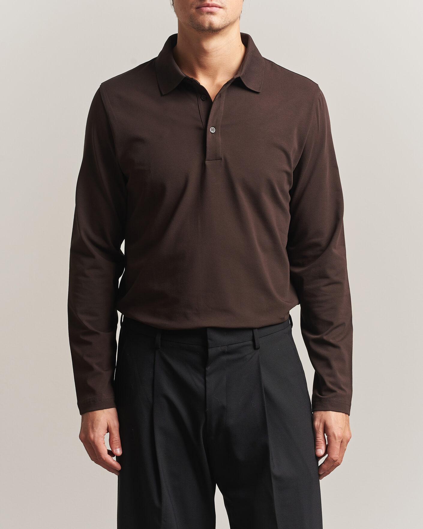 Herre | Polotrøjer | Filippa K | Luke Lycra Polo Shirt Dark Chocolate