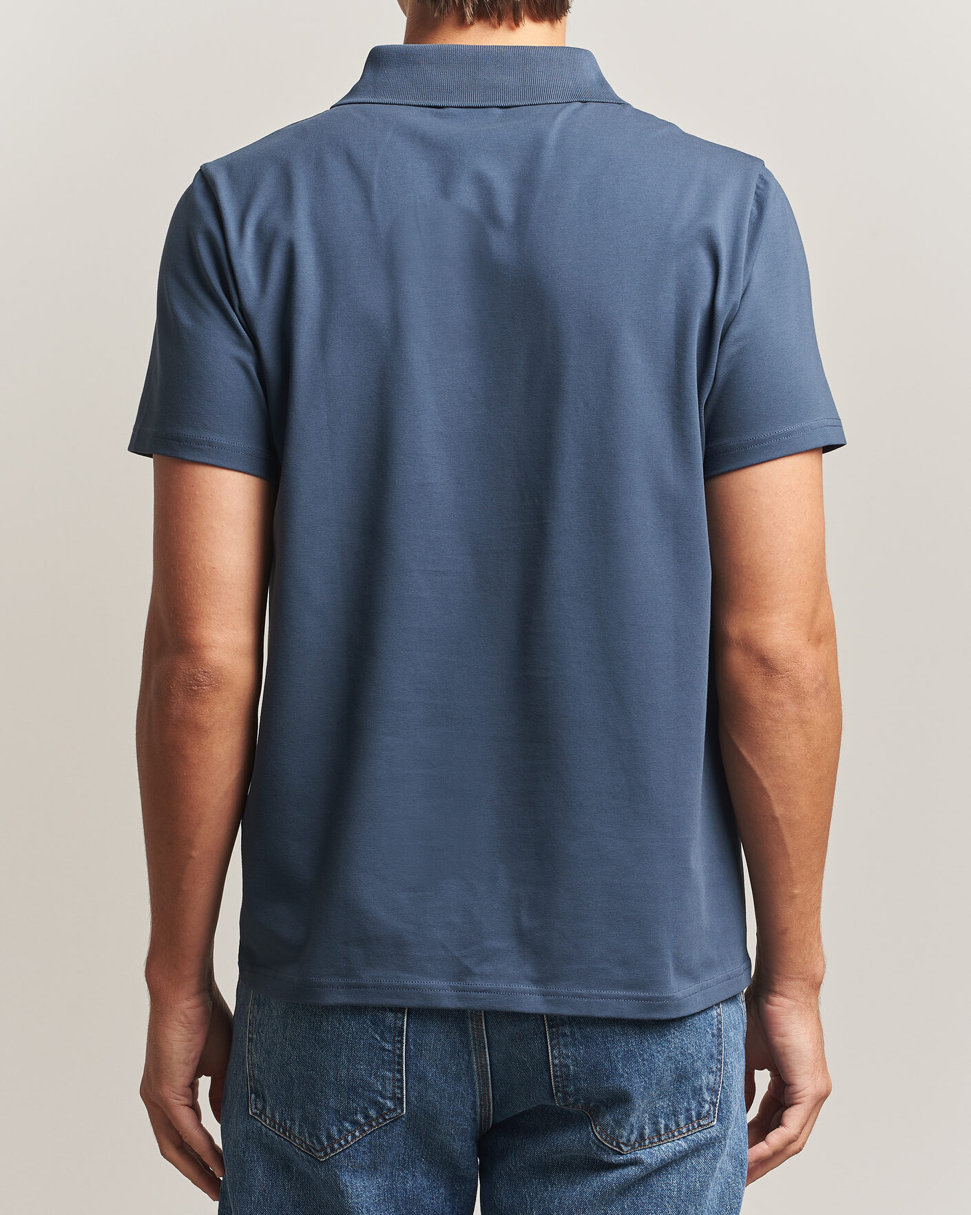 Herre | Polotrøjer | Filippa K | Soft Lycra Polo T-Shirt Stone Blue