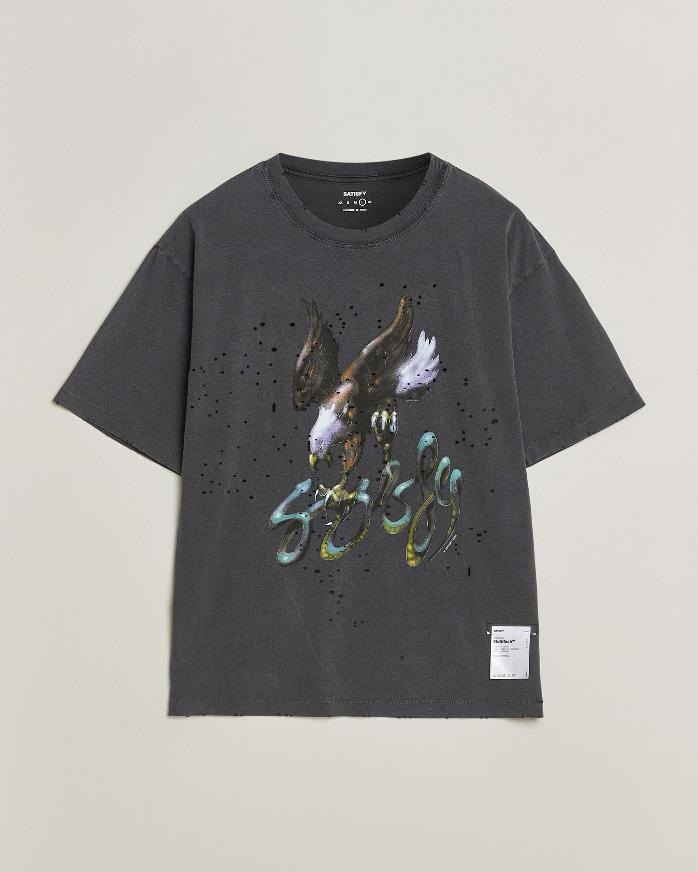 Herre | T-Shirts | Satisfy | MothTech T-Shirt Aged Black Eagle