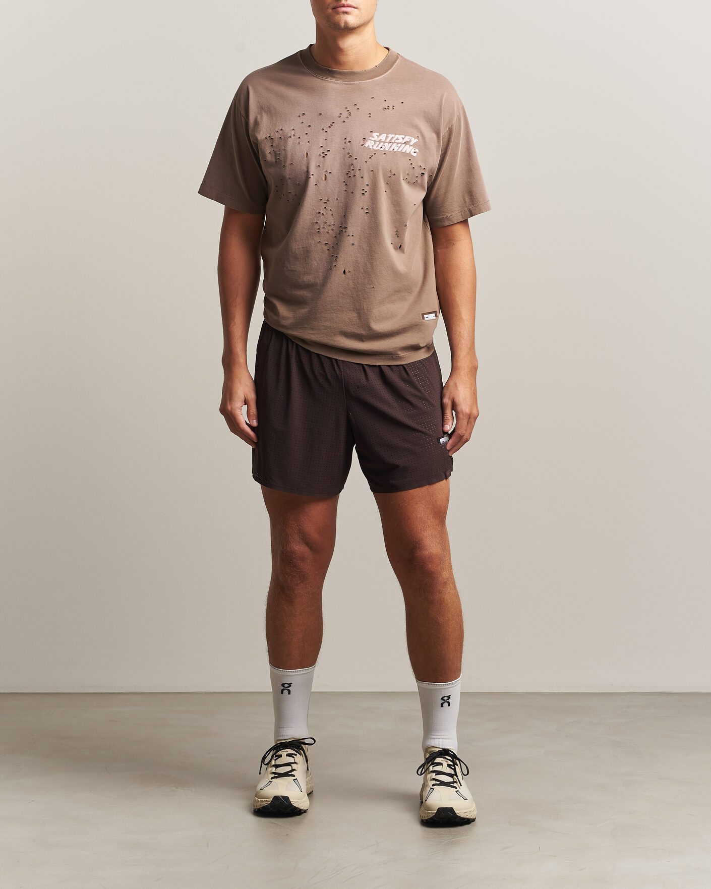 Herre | Shorts | Satisfy | Space-O 5 Inch Shorts Deep Mahogany