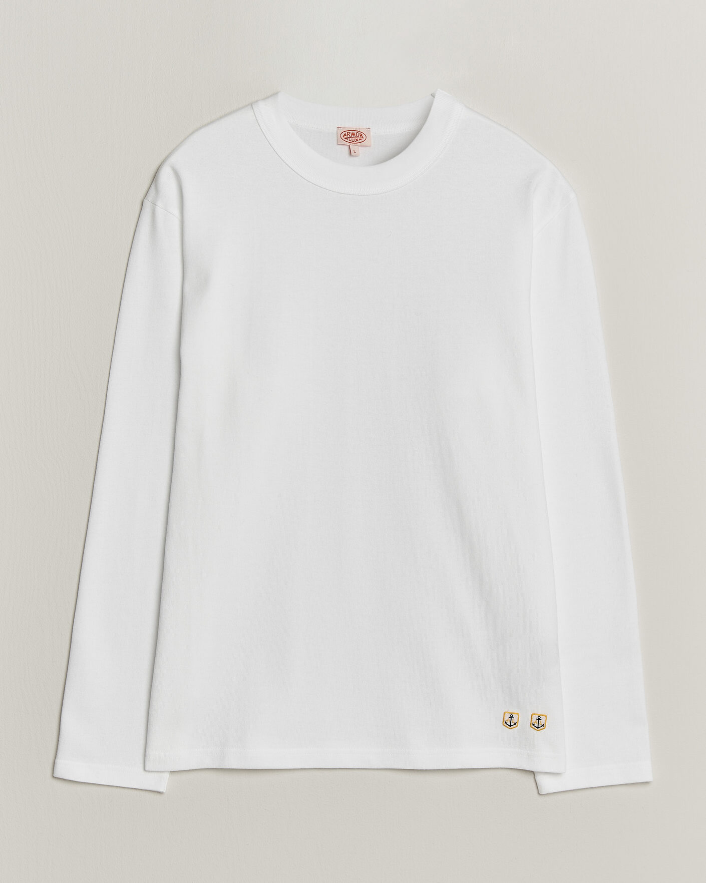 Herre | T-Shirts | Armor-lux | Heritage Long Sleeve Cotton T-Shirt White