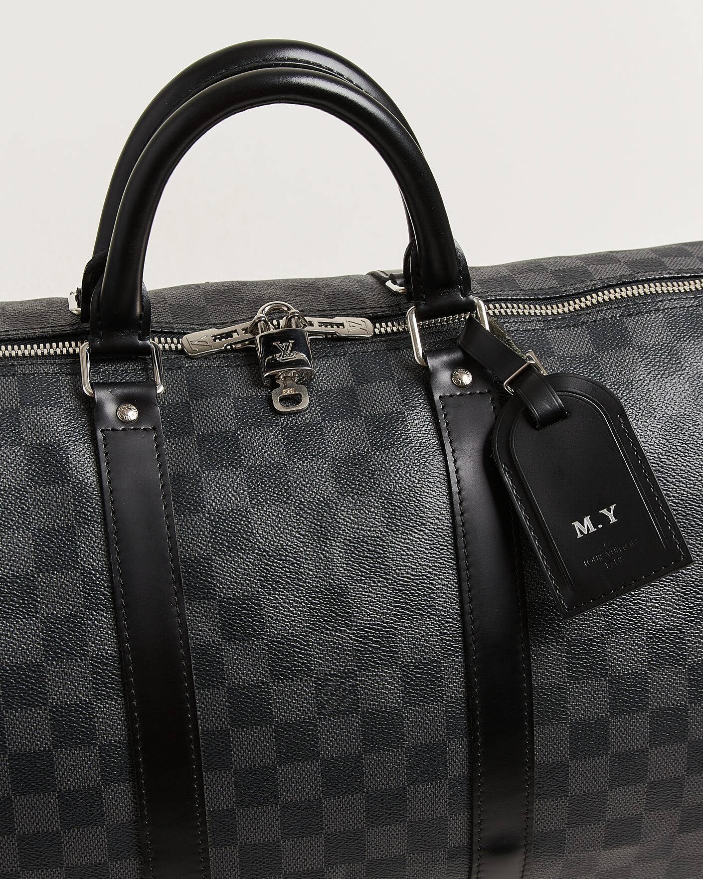 Herre | Pre-Owned & Vintage Bags | Louis Vuitton Pre-Owned | Keepall Bandouliére 55 Damier Graphite