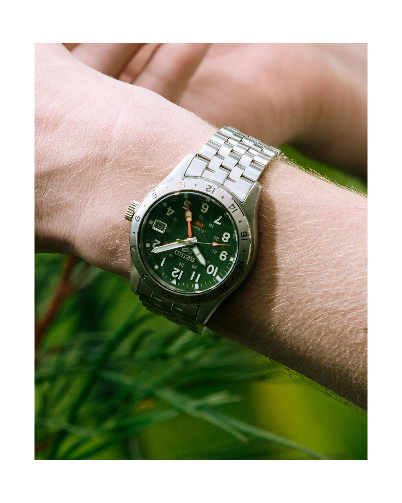 Herre | Seiko 5 Sports Automatic GMT 39mm Green Dial | Seiko | 5 Sports Automatic GMT 39mm Green Dial