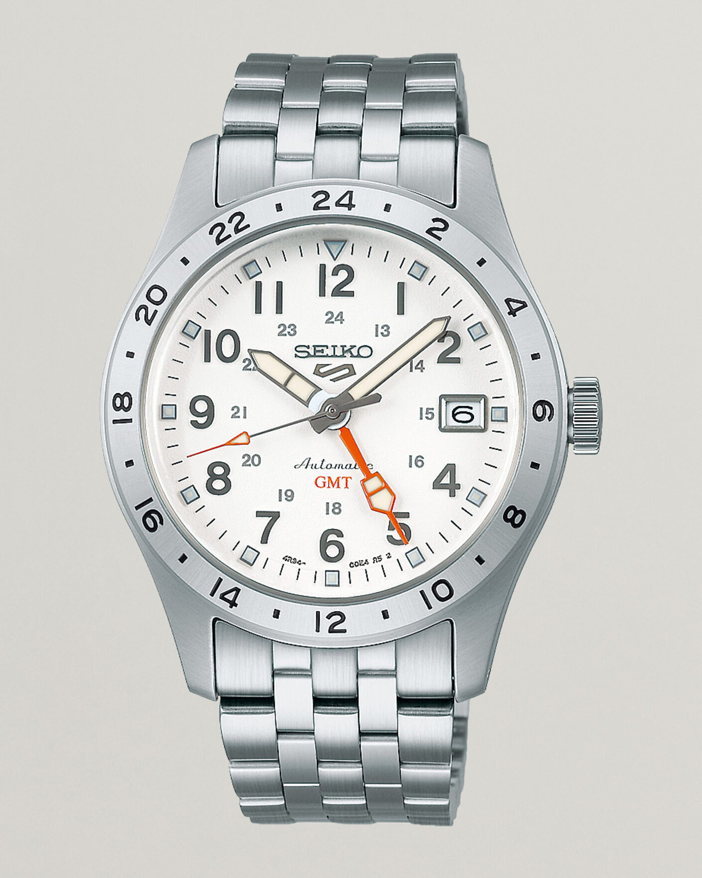 Herre | Seiko 5 Sports Automatic GMT 39mm White Dial | Seiko | 5 Sports Automatic GMT 39mm White Dial