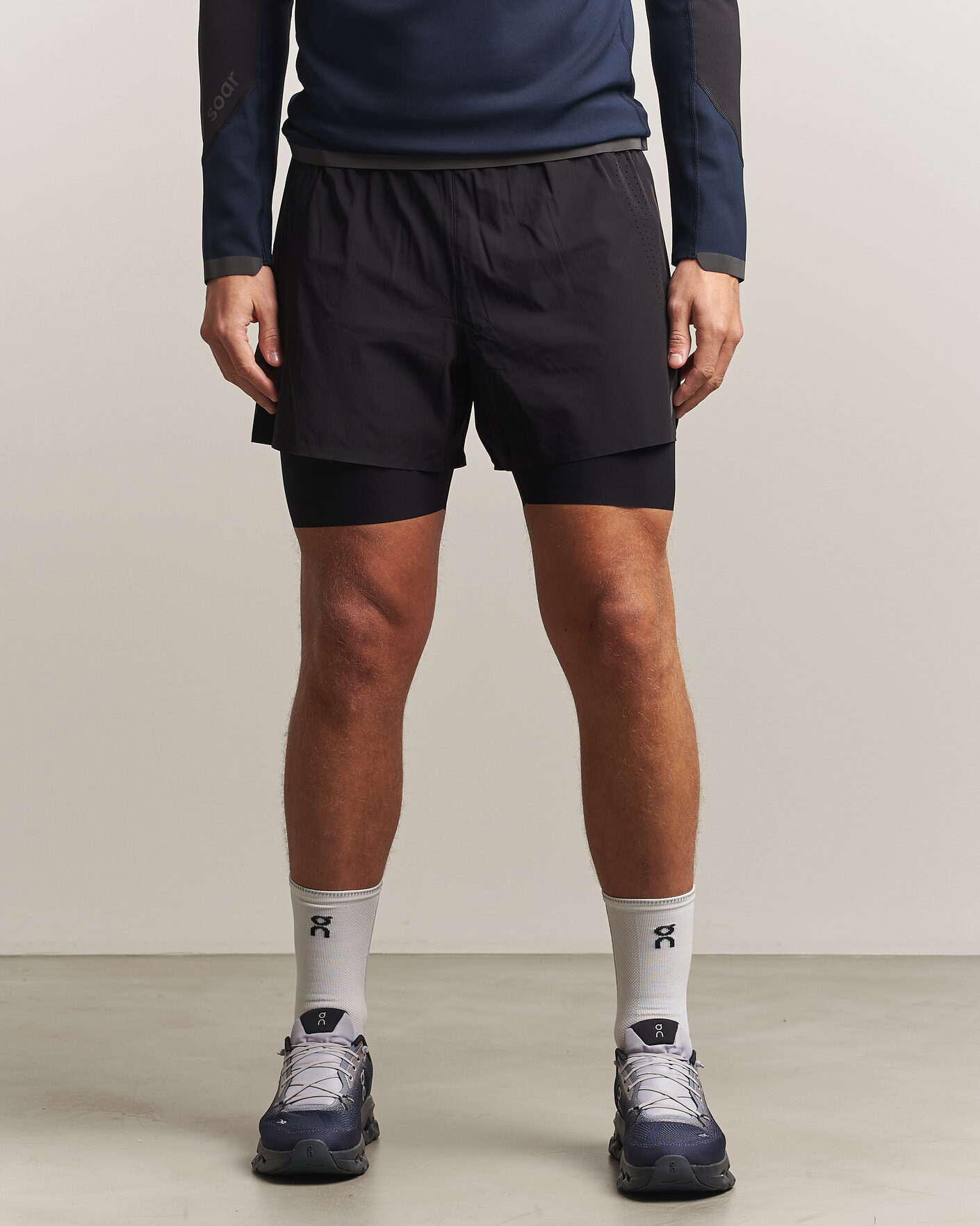 Herre | Shorts | SOAR Running | Dual Run Shorts Black
