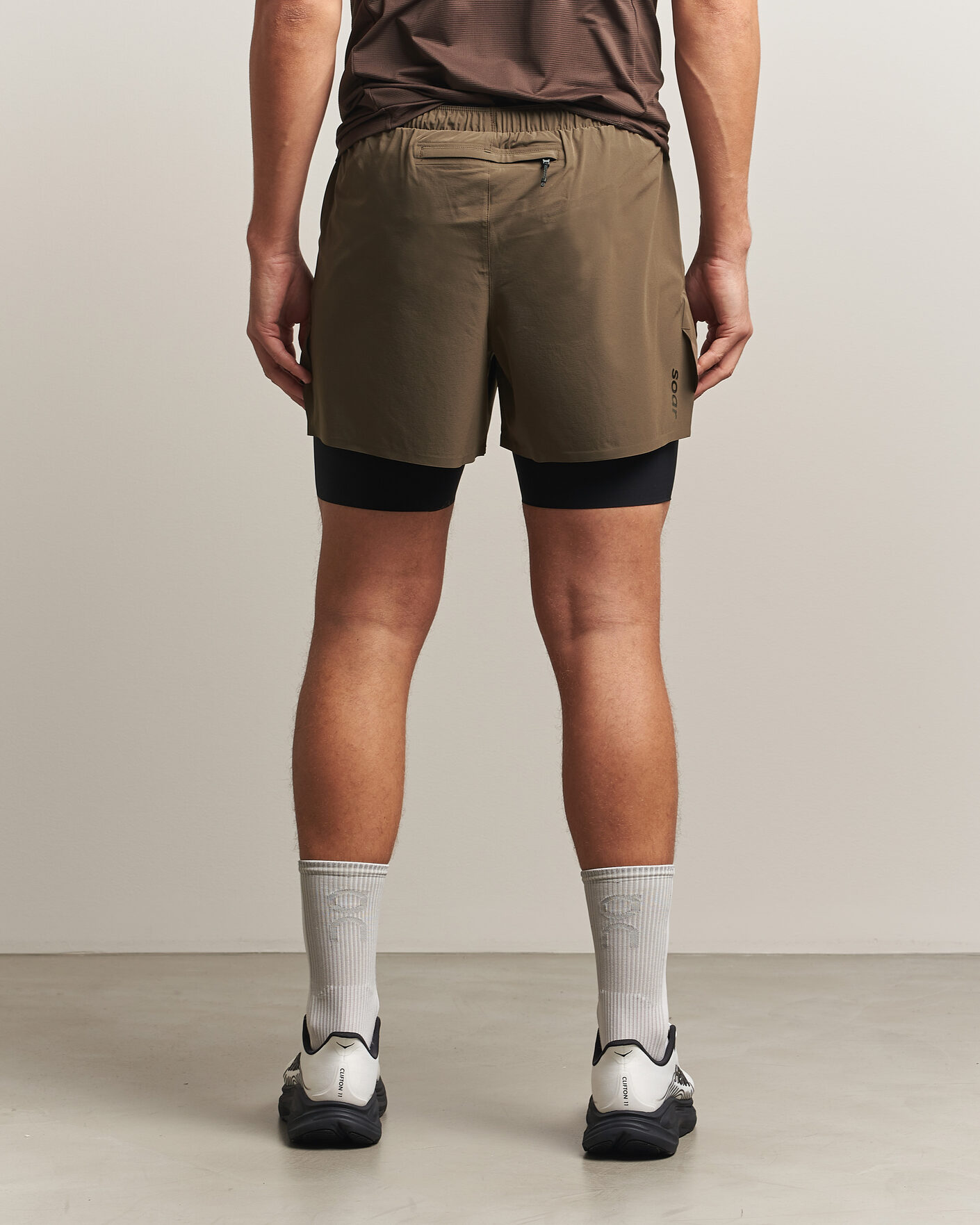 Herre | Shorts | SOAR Running | Dual Run Shorts Khaki