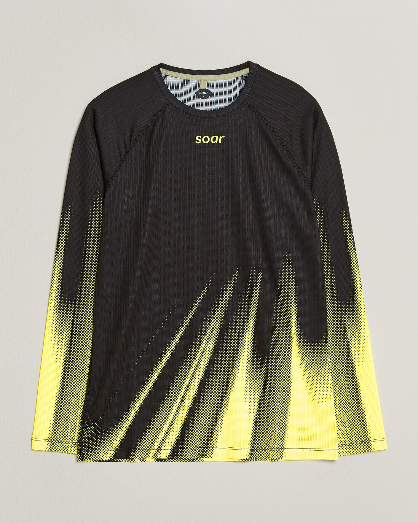 Herre | T-Shirts | SOAR Running | LS Race Base Yellow/Black