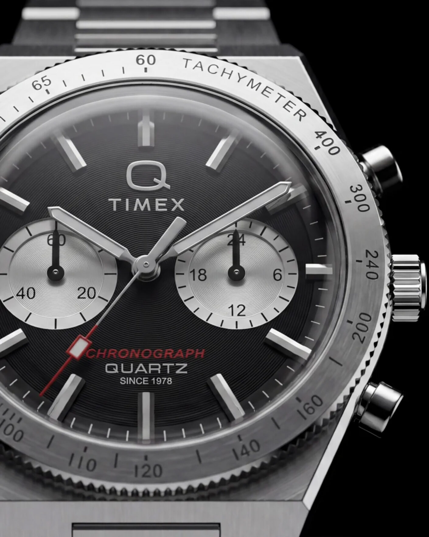 Herre | Timex Q Continental Chronograph 36mm Black Dial | Timex | Q Continental Chronograph 36mm Black Dial