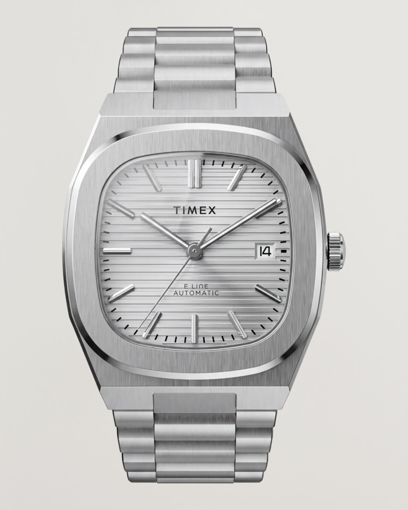 Herre | Timex Automatic E Line Stainless Steel 38mm Silver Dial | Timex | Automatic E Line Stainless Steel 38mm Silver Dial