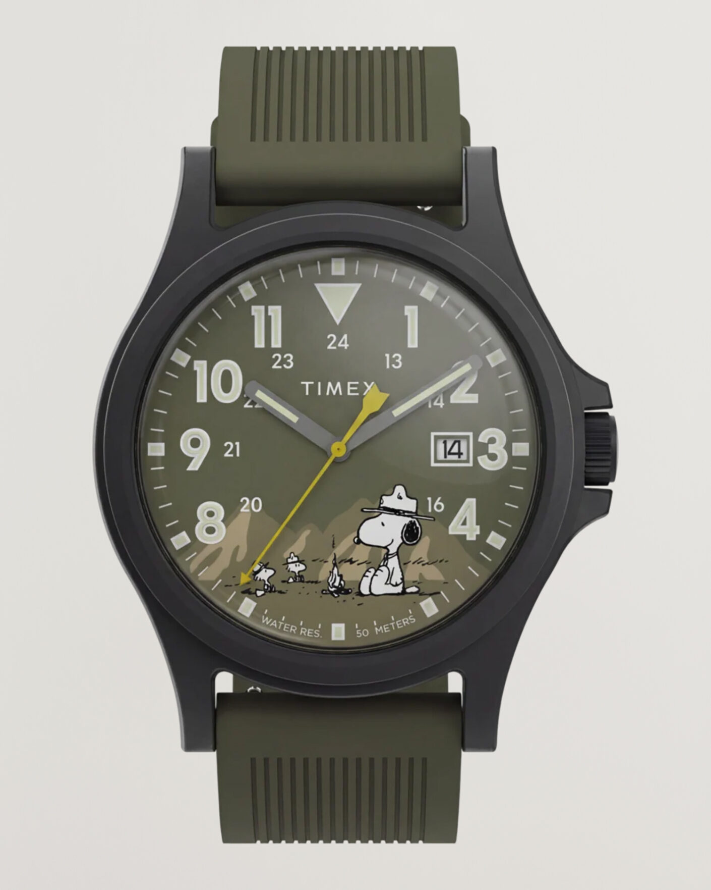 Herre | Timex Peanuts x Timex Expedition Acadia 40mm Green Dial | Timex | Peanuts x Expedition Acadia 40mm Green Dial