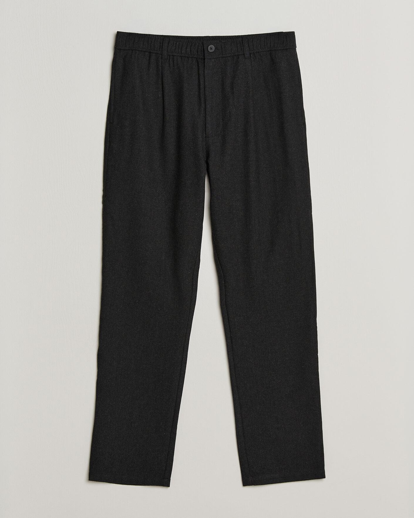 Herre | Bukser | Samsøe Samsøe | Bertil Flannel Drawstring Trousers Black Melange