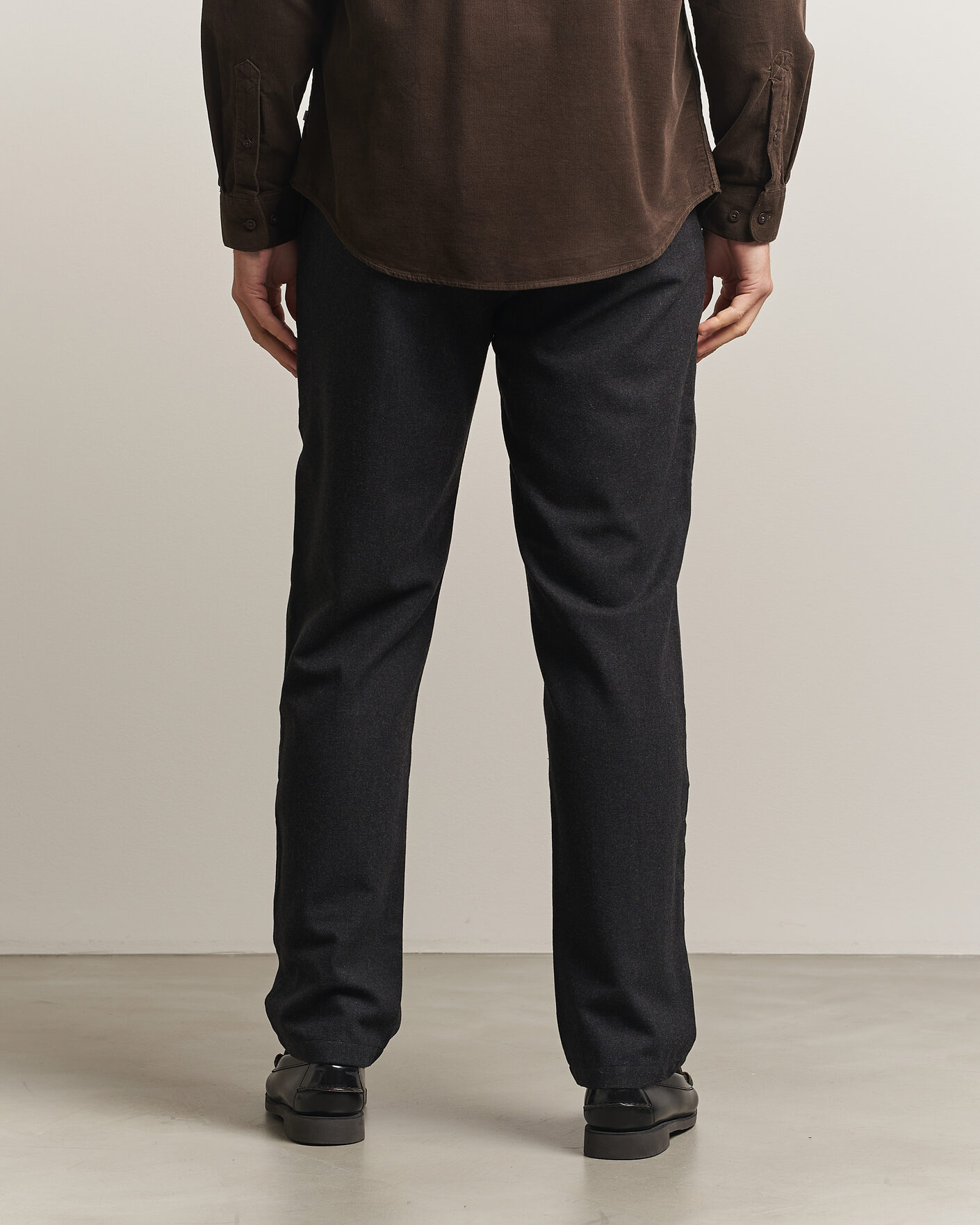 Herre | Bukser | Samsøe Samsøe | Bertil Flannel Drawstring Trousers Black Melange