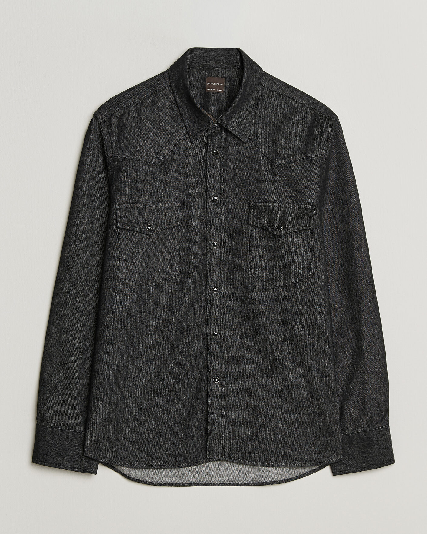 Herre | Skjorter | Oscar Jacobson | Straight Fit Western Shirt Dark Grey