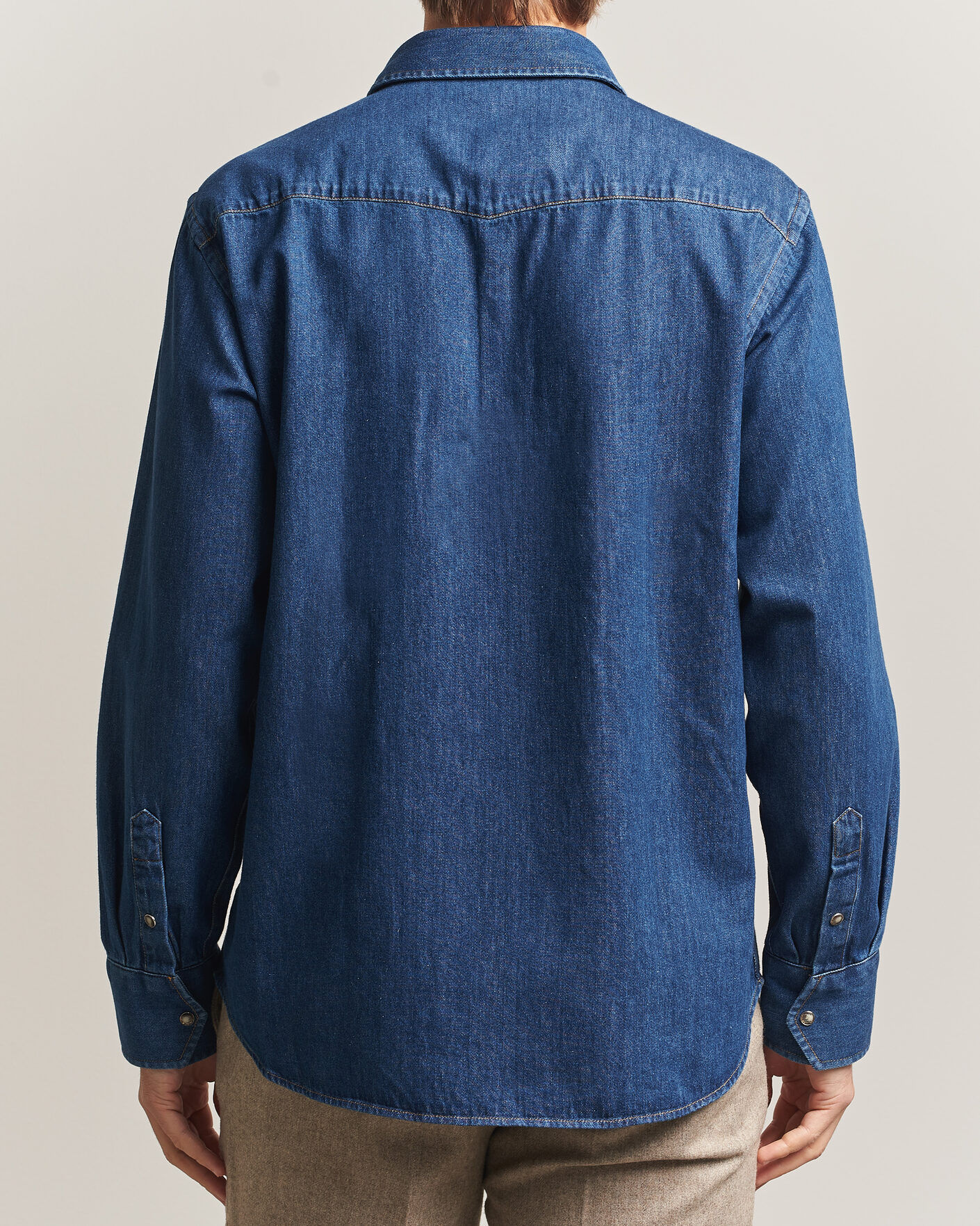 Herre | Skjorter | Oscar Jacobson | Straight Fit Western Shirt Blue